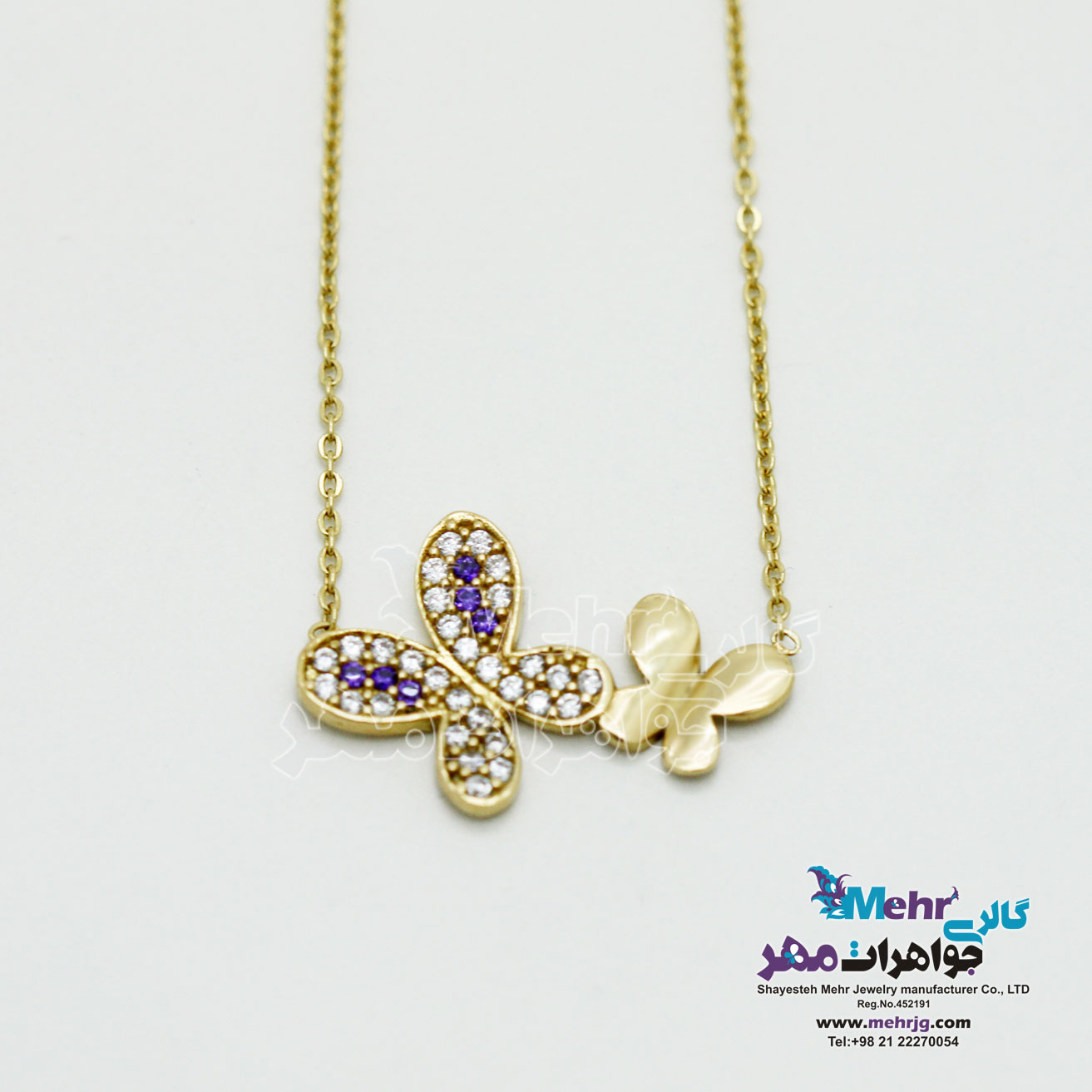 گردنبند طلا - طرح پروانه