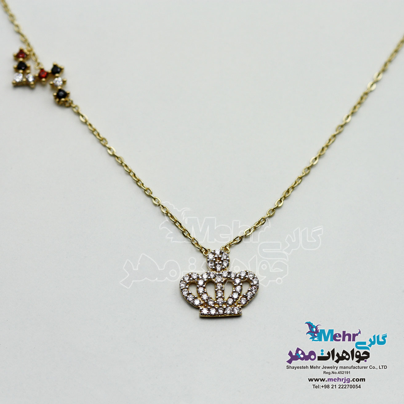 گردنبند طلا - طرح تاج