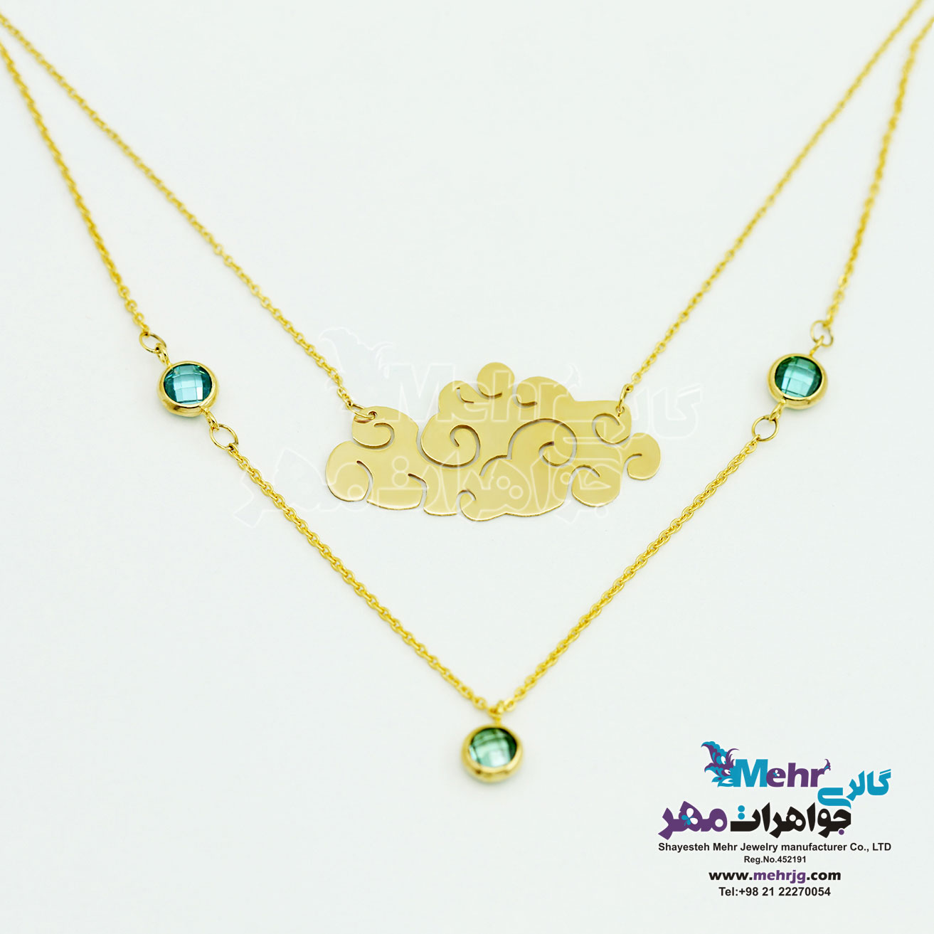 گردنبند طلا - طرح ابر و باران