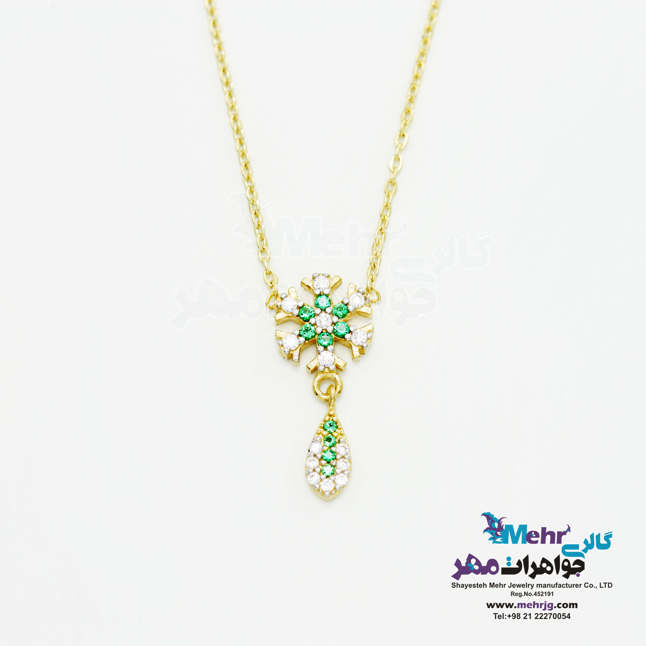 گردنبند طلا - طرح برف و قطره
