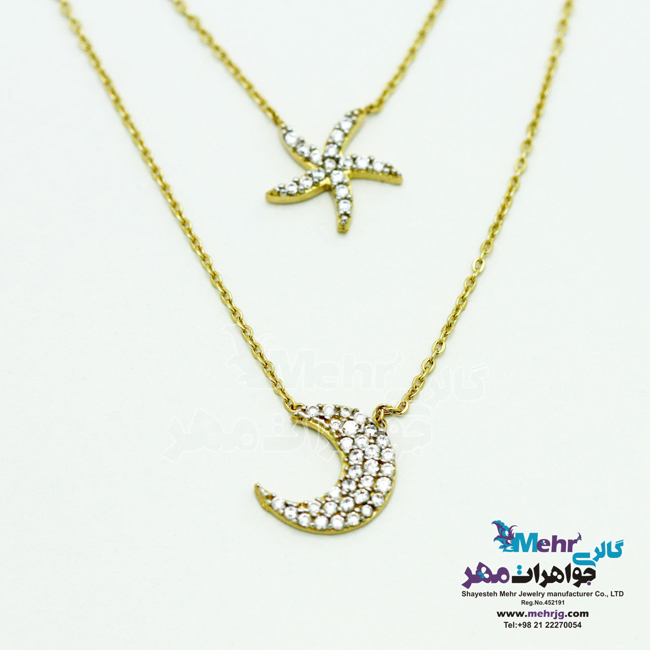 گردنبند طلا - طرح ماه و ستاره