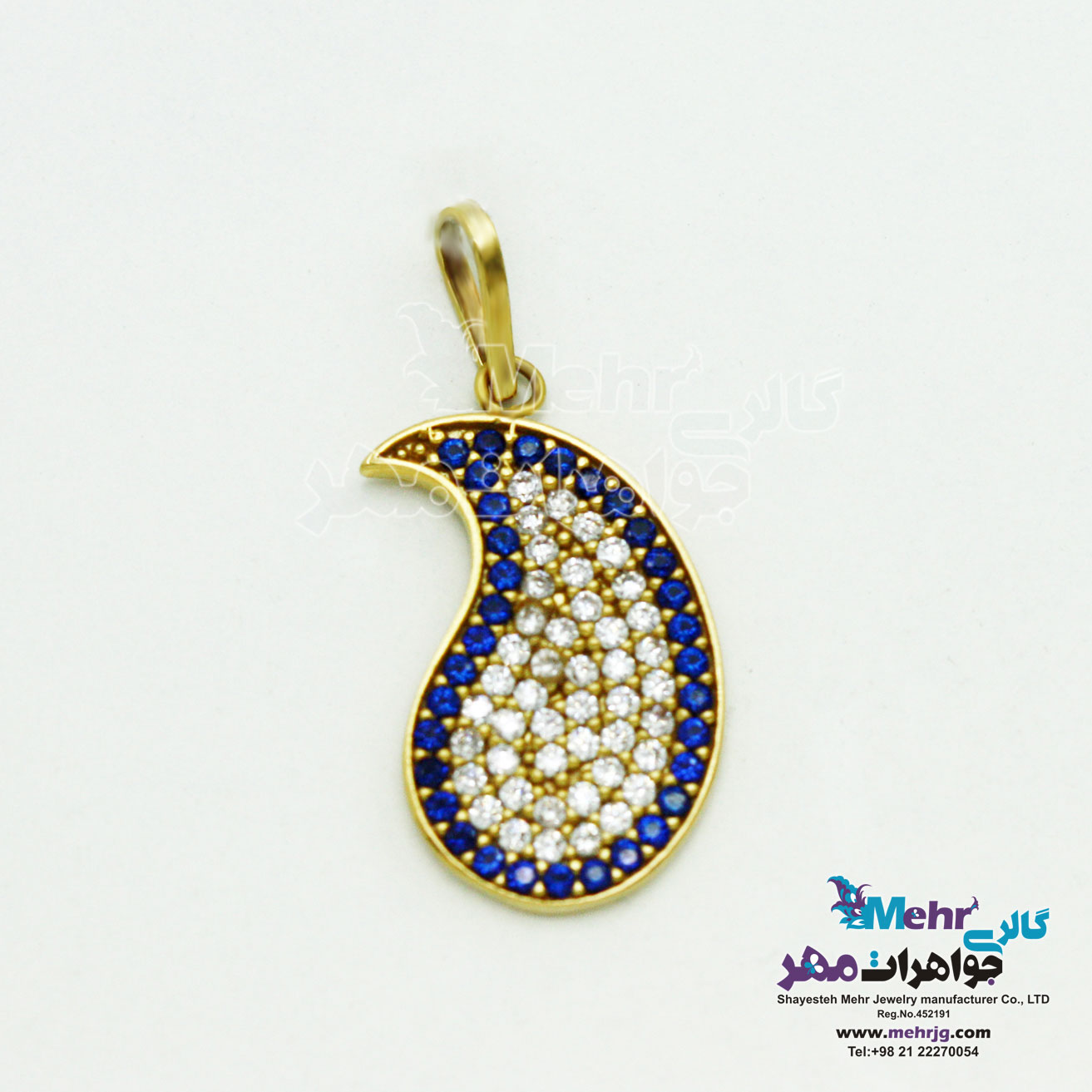 آویز طلا - طرح بته جقه