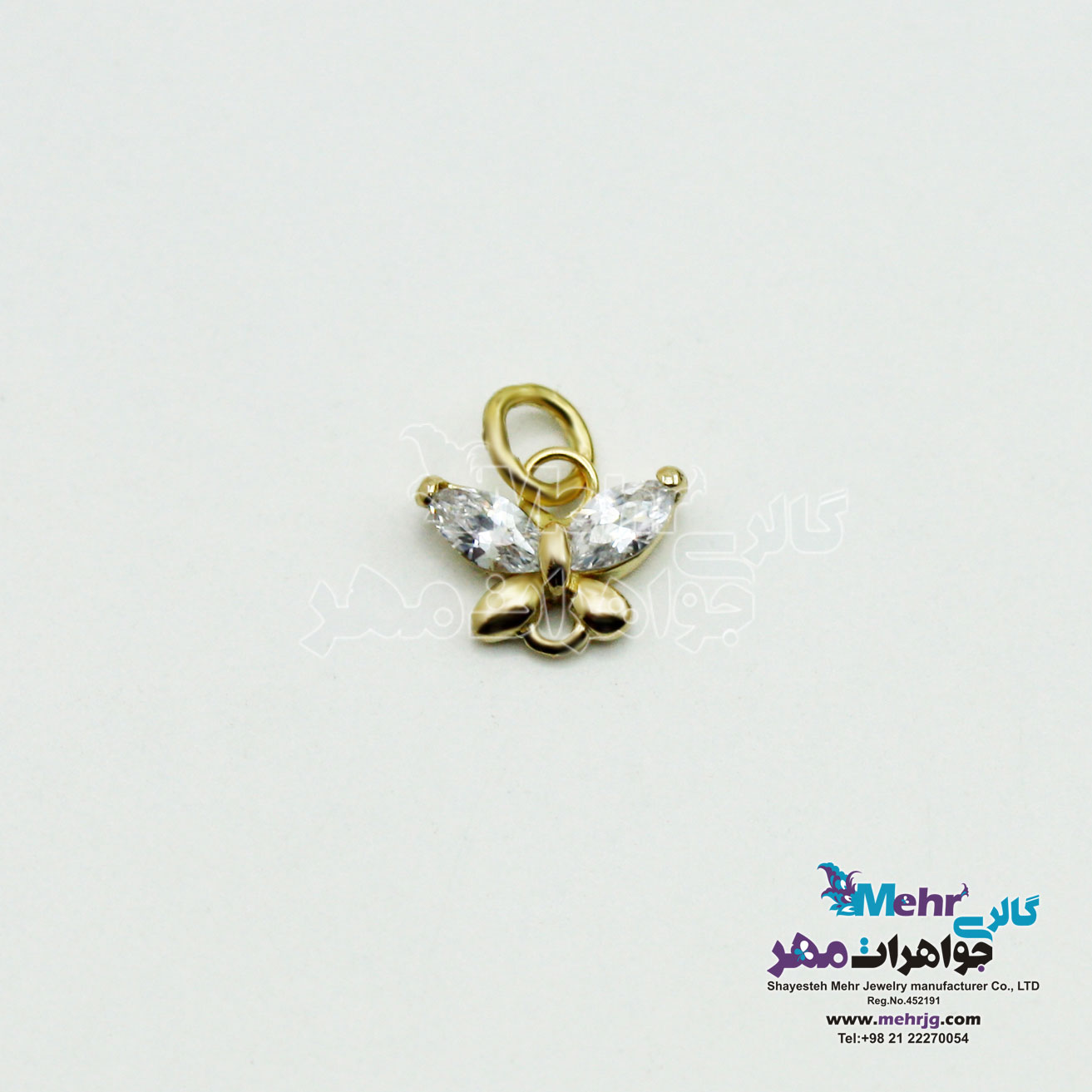 آویز طلا - طرح پروانه