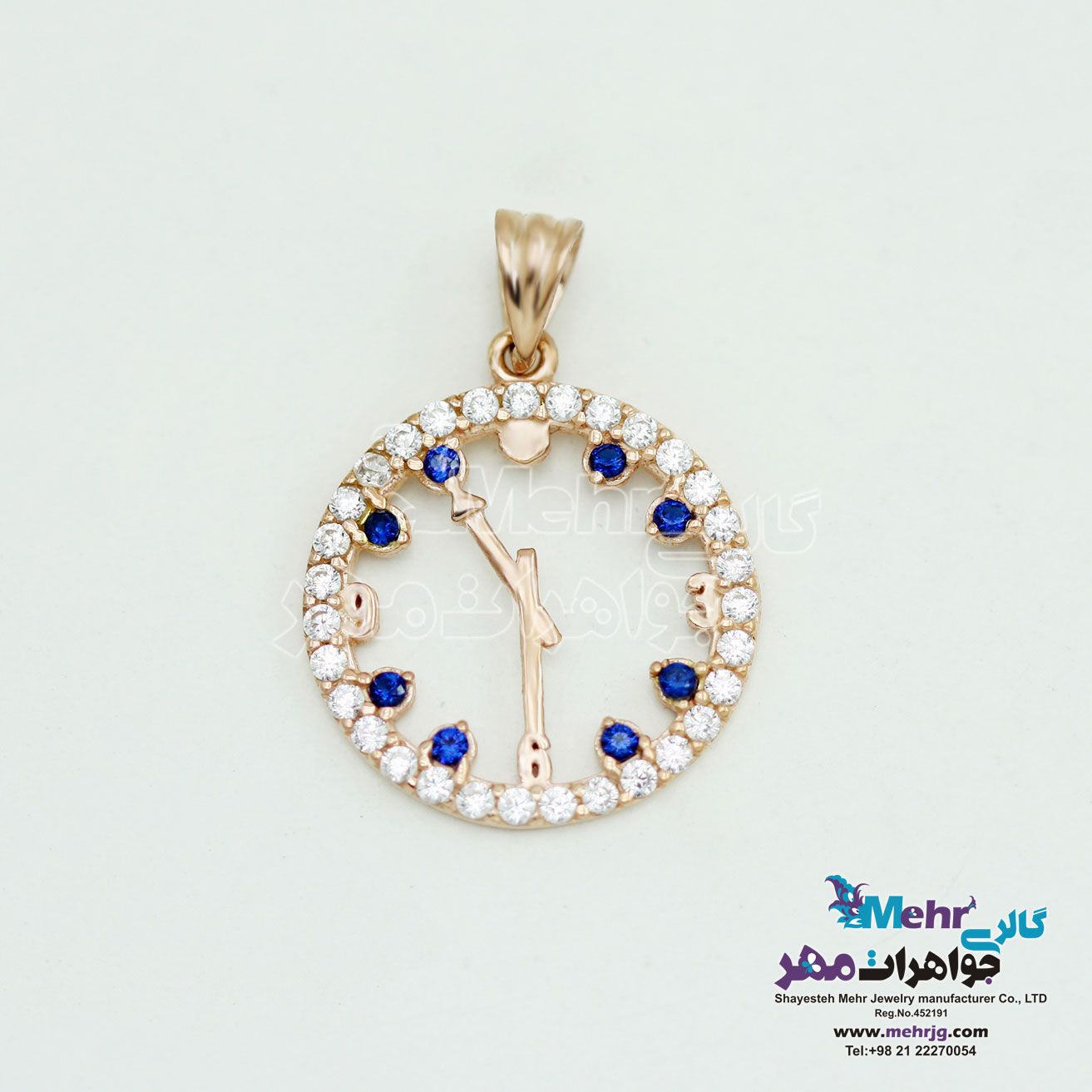 آویز طلا - طرح ساعت