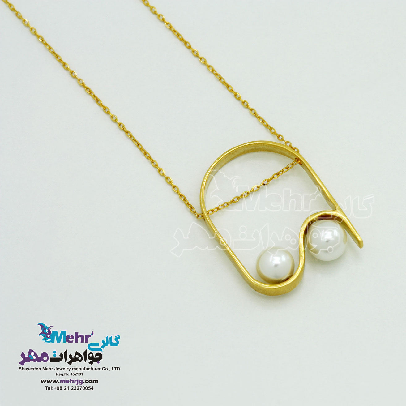 گردنبند طلا - طرح مروارید نشان