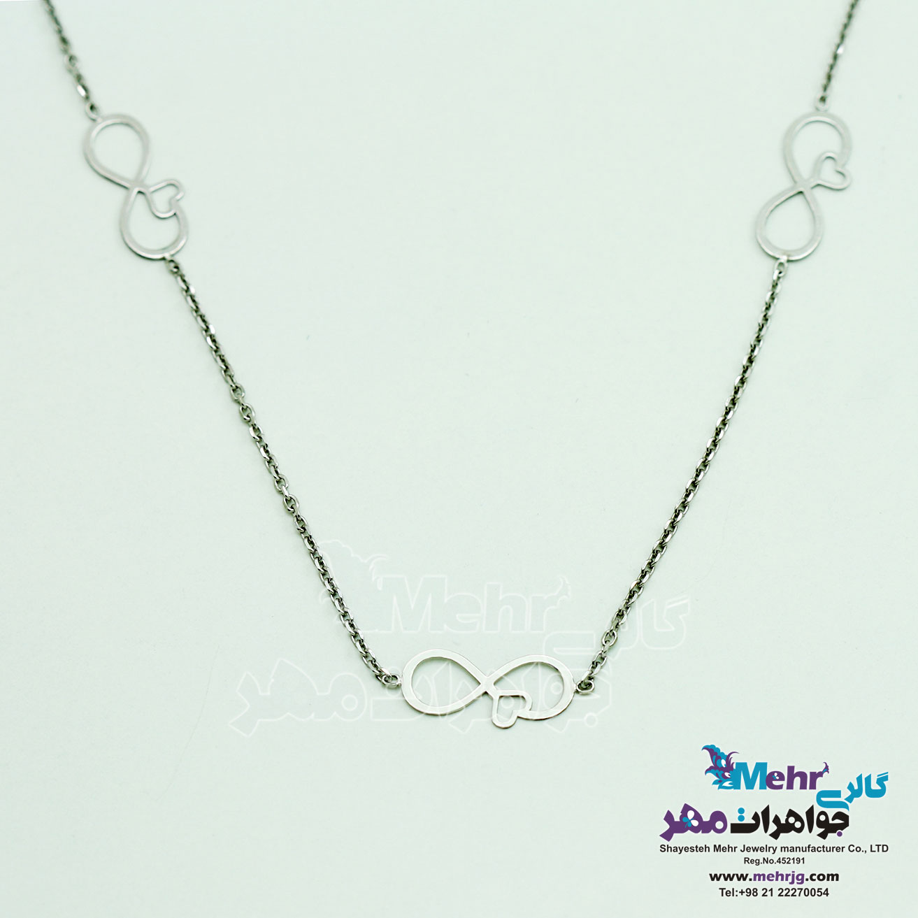 گردنبند رولباسی طلا - طرح بی نهایت