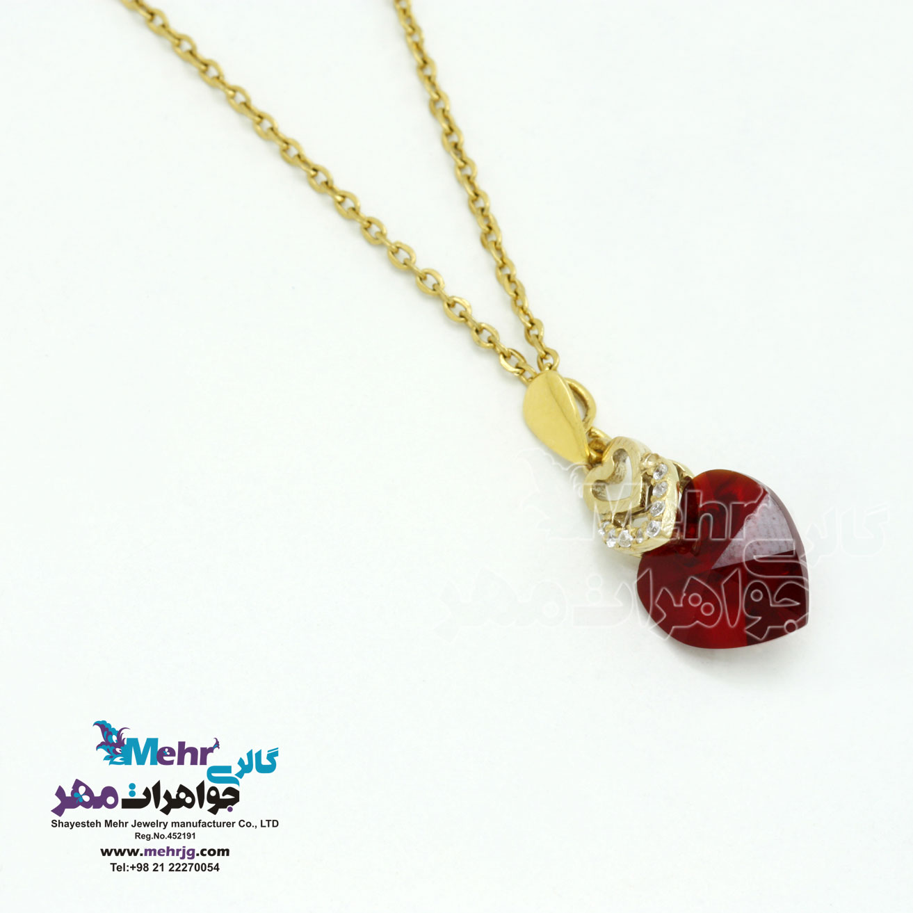 آویز طلا - سنگ سواروسکی قلب