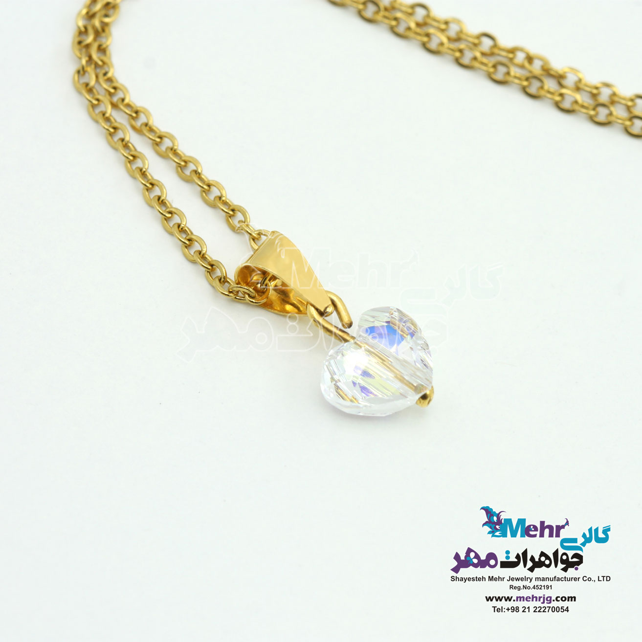 آویز طلا - سنگ سواروسکی قلب