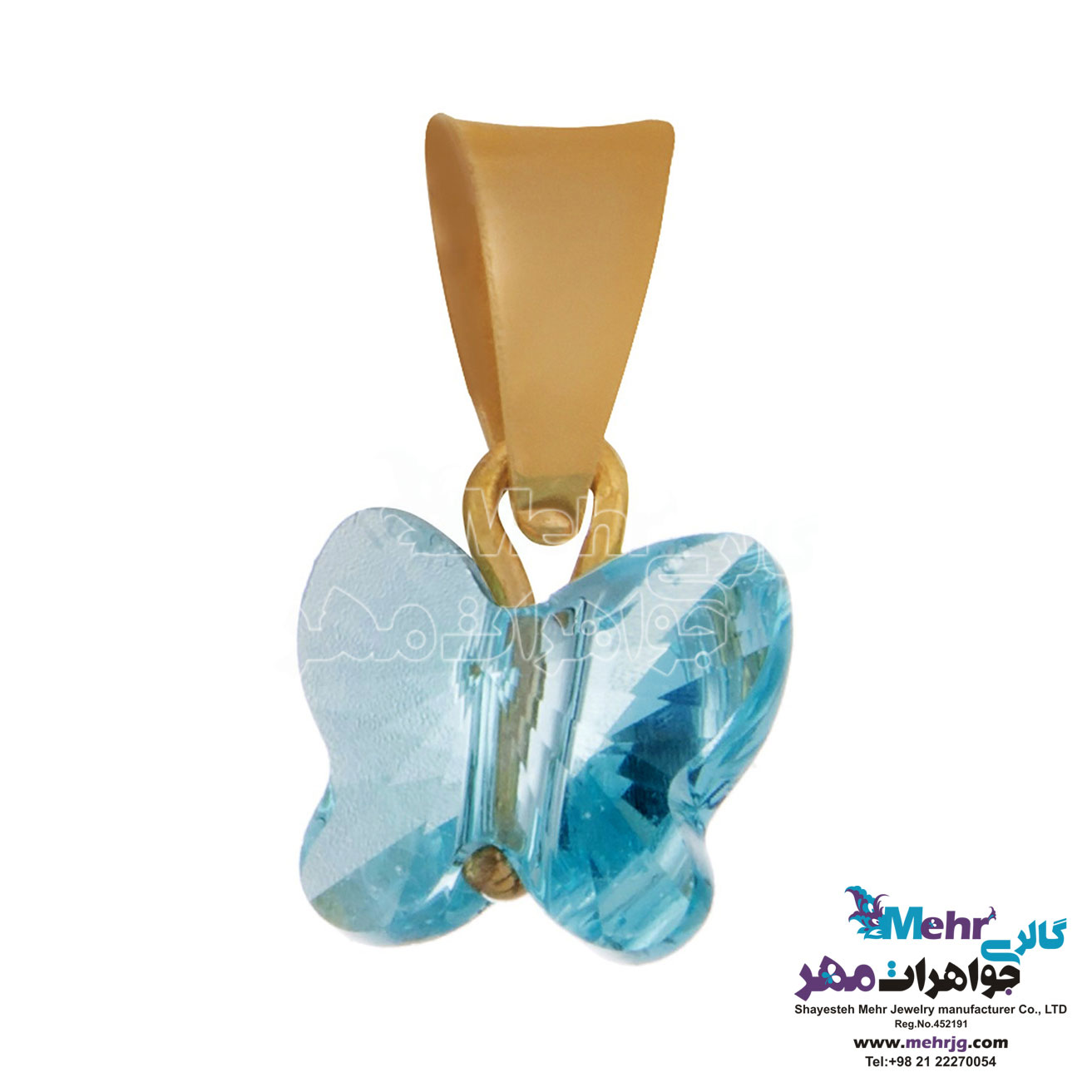 آویز طلا - سنگ سواروسکی پروانه