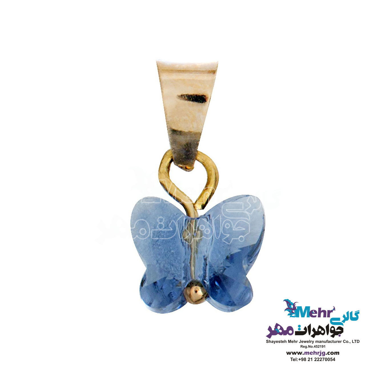 آویز طلا - سنگ سواروسکی پروانه
