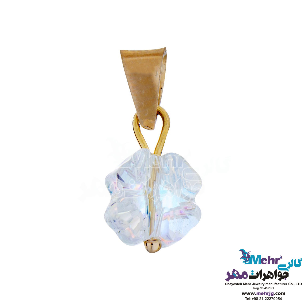 آویز طلا - سنگ سواروسکی گل