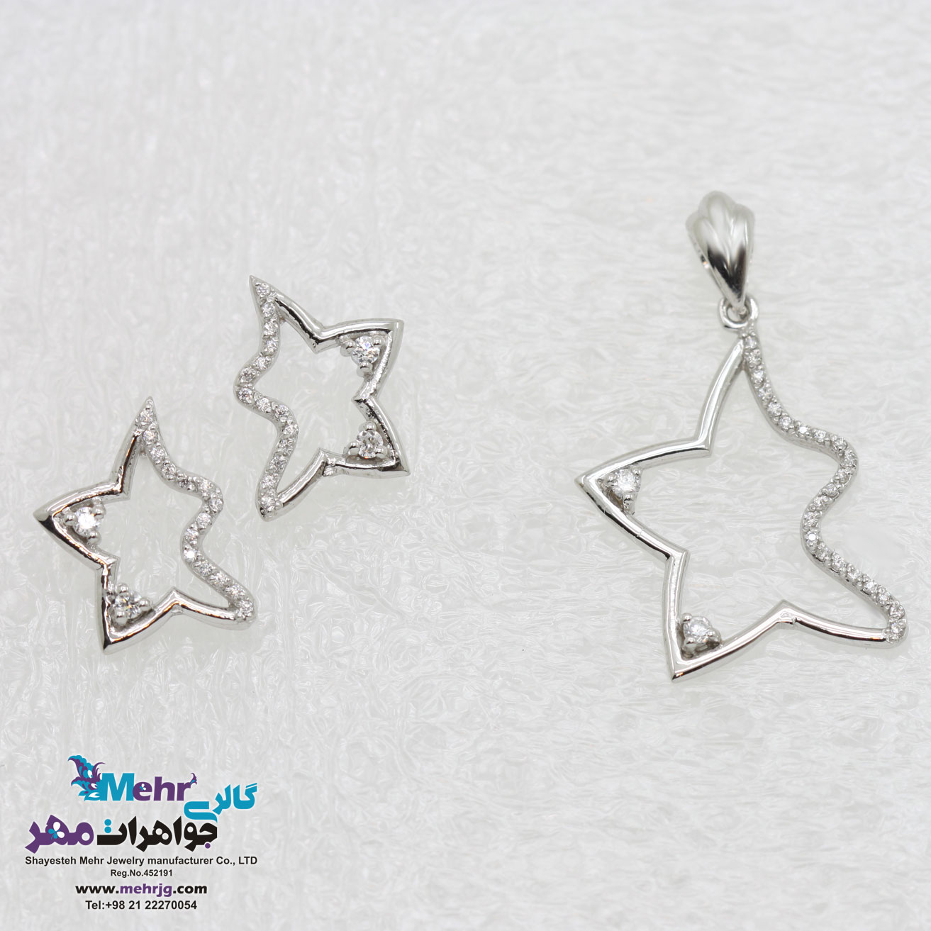 نیم ست طلا - آویز و گوشواره - طرح ستاره دریایی