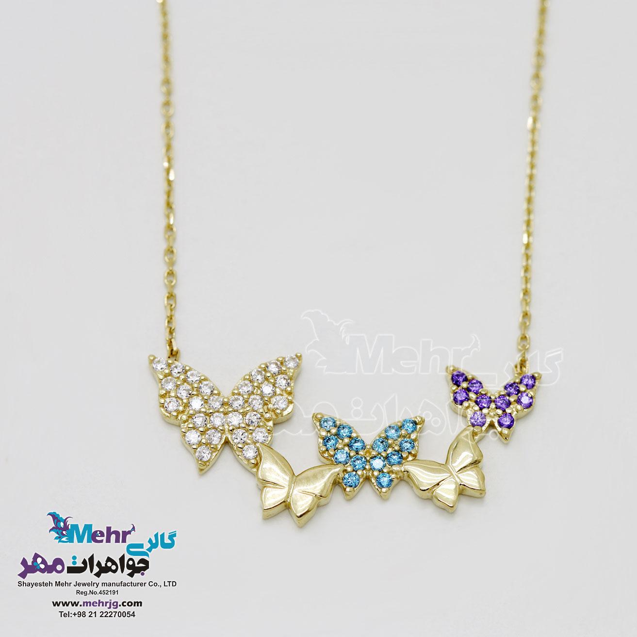 گردنبند طلا - طرح پروانه
