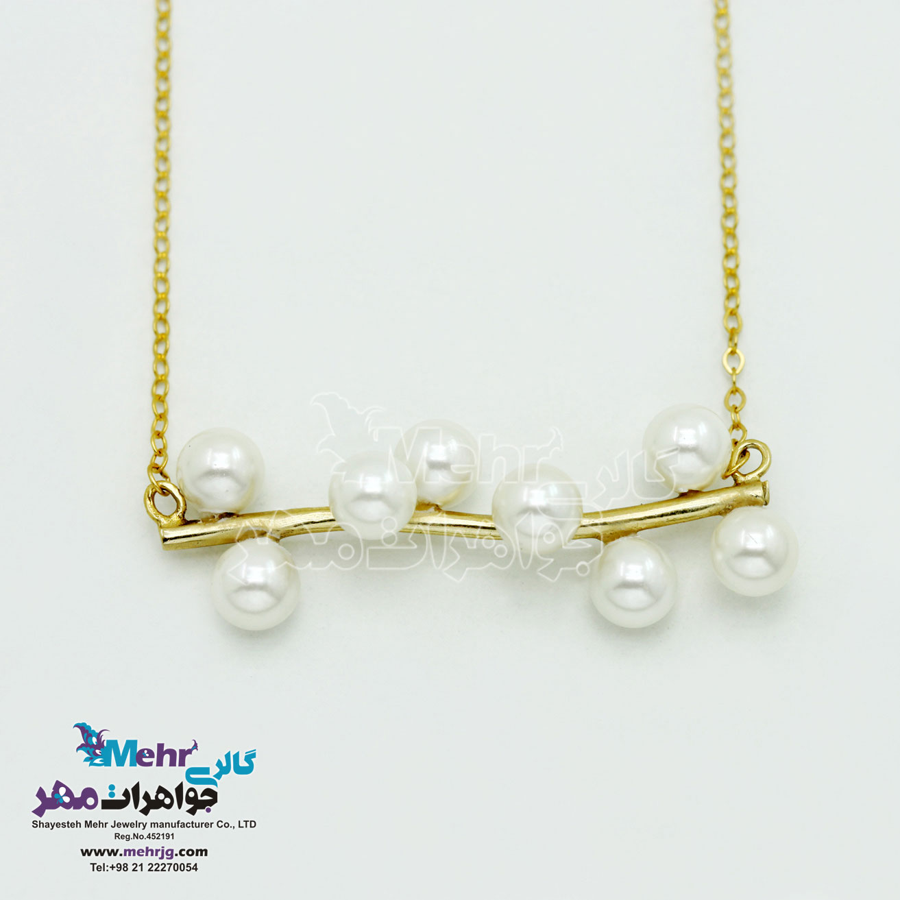 گردنبند طلا - طرح شاخه ی مروارید