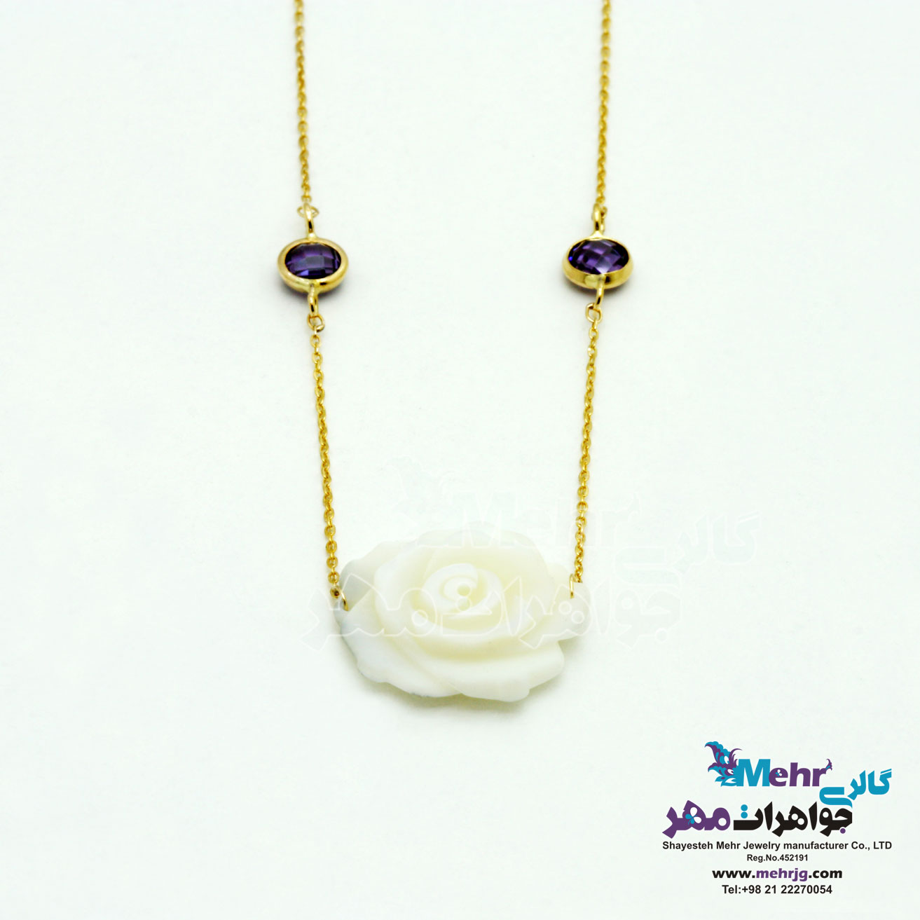 گردنبند طلا - طرح صدف گل