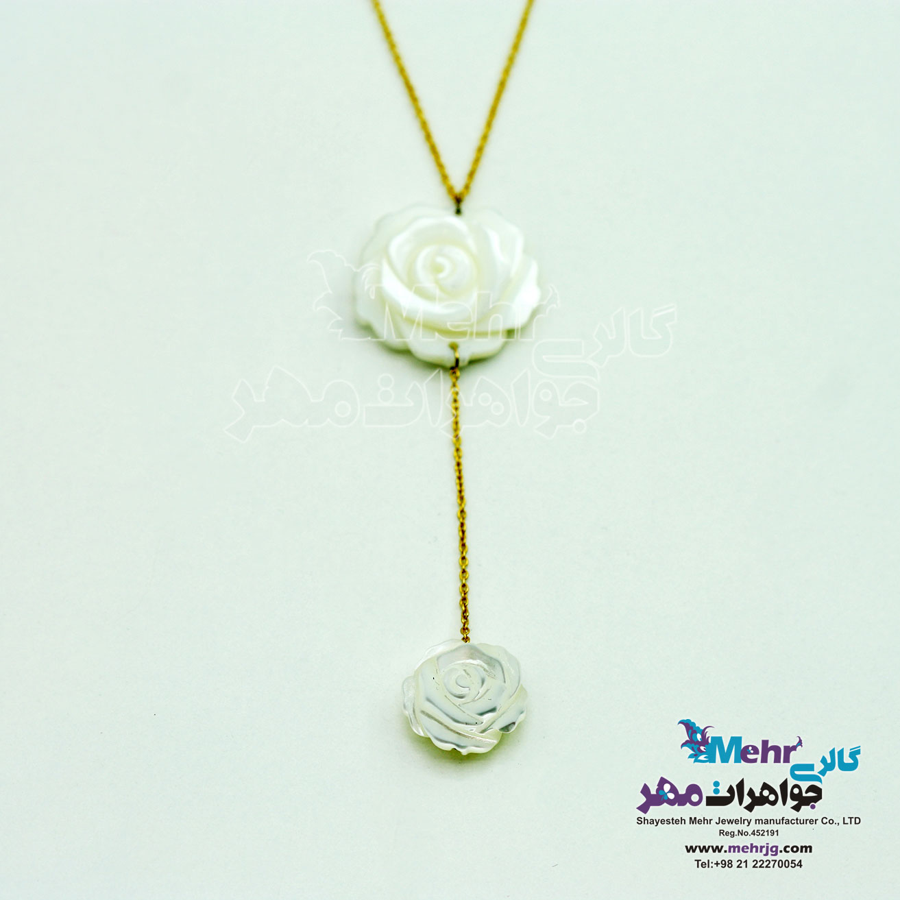 گردنبند طلا - طرح صدف گل