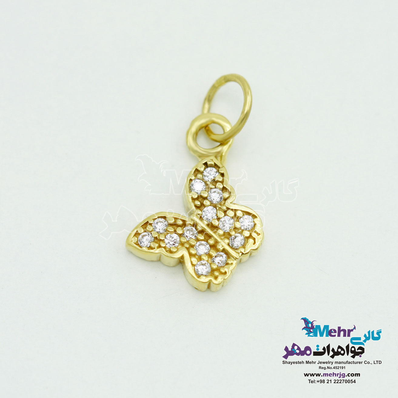 آویز طلا - طرح پروانه