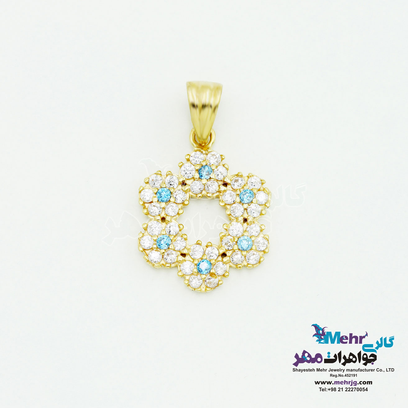 آویز طلا - طرح گل