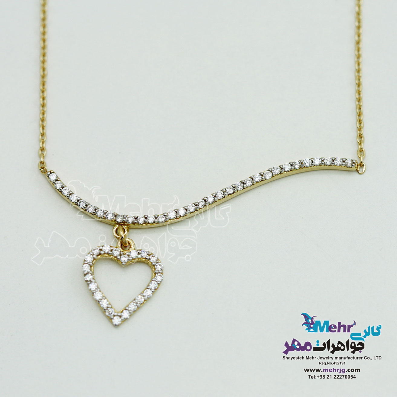 گردنبند طلا - طرح شاخه ی قلب