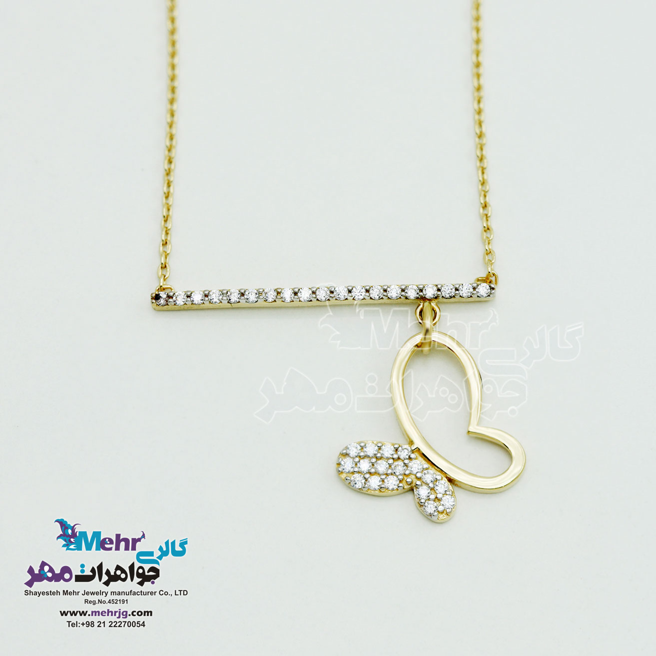 گردنبند طلا - طرح پروانه