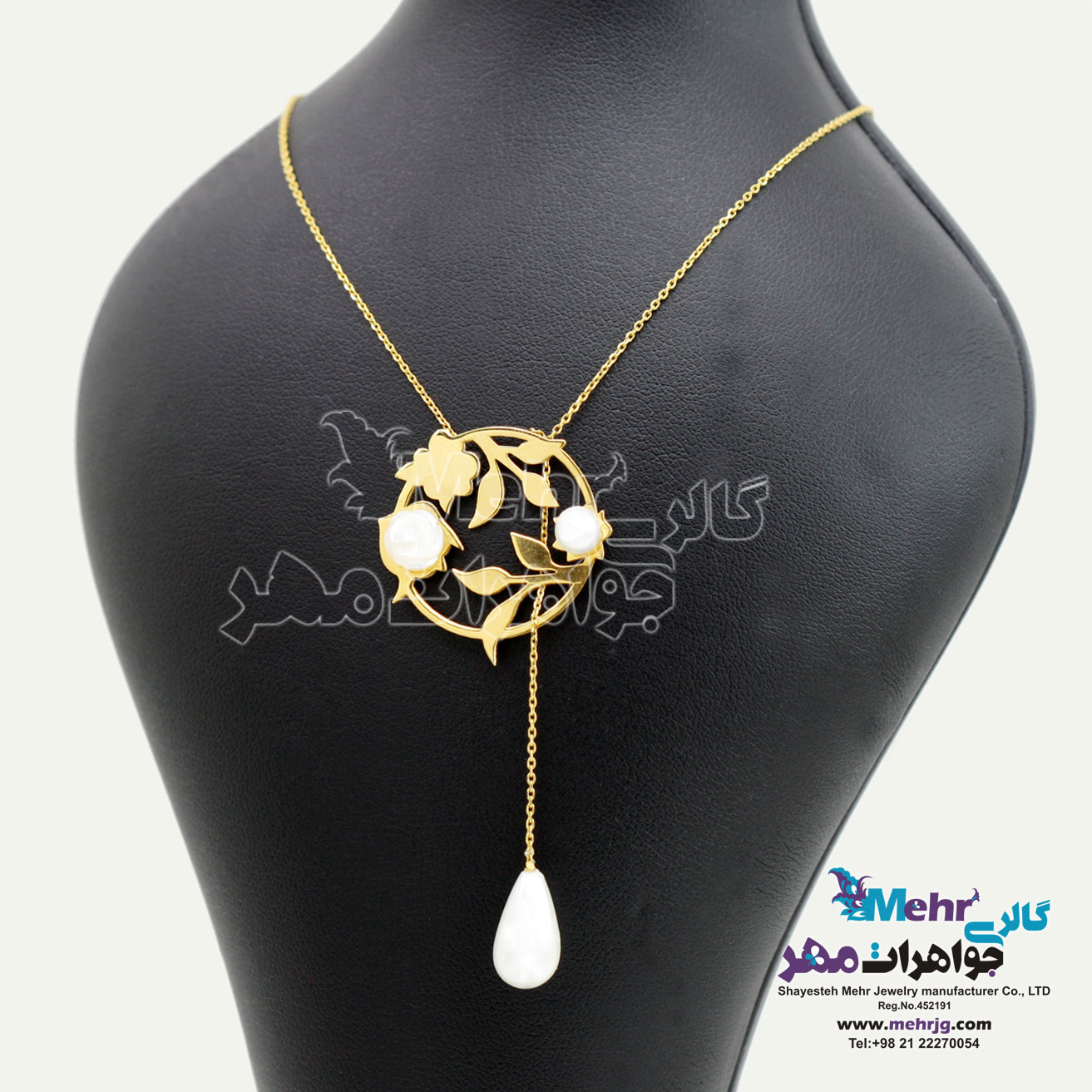 گردنبند طلا - طرح گل و برگ