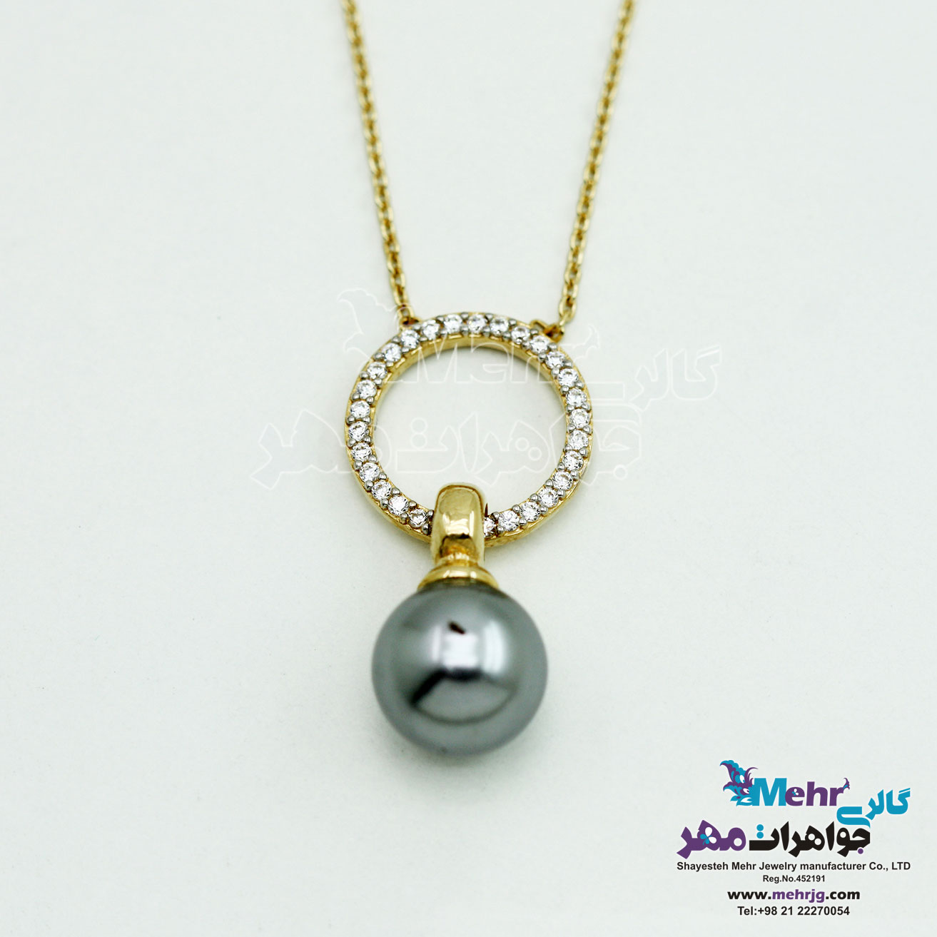 گردنبند طلا - طرح مروارید نشان