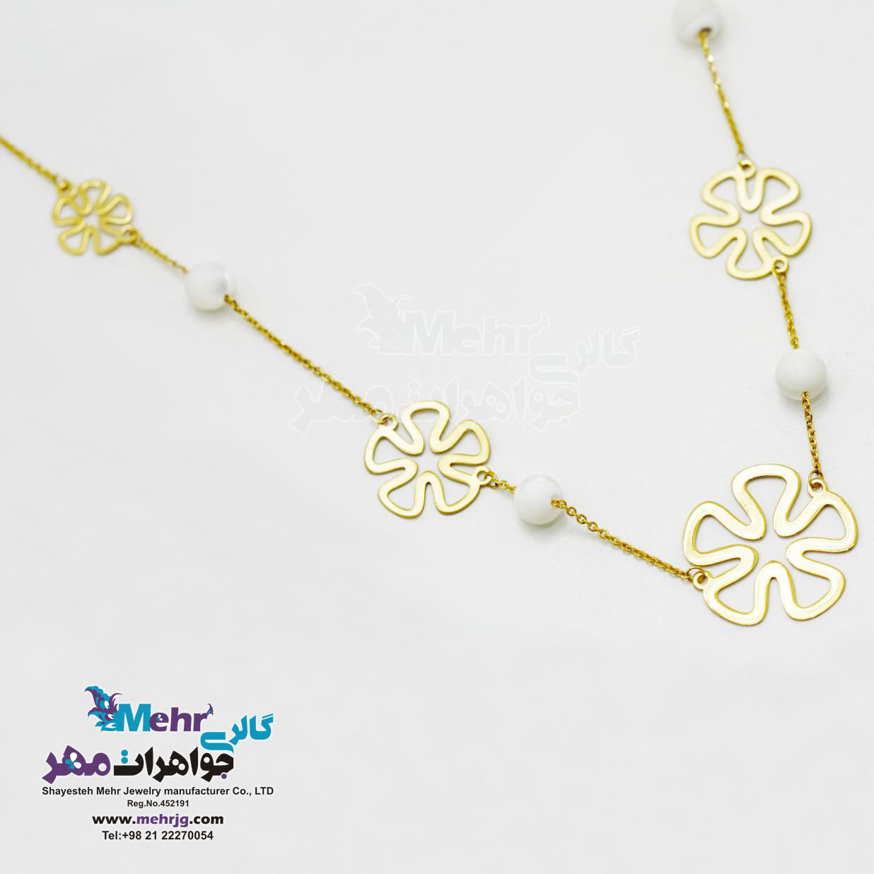 گردنبند طلا - طرح گل پریوش