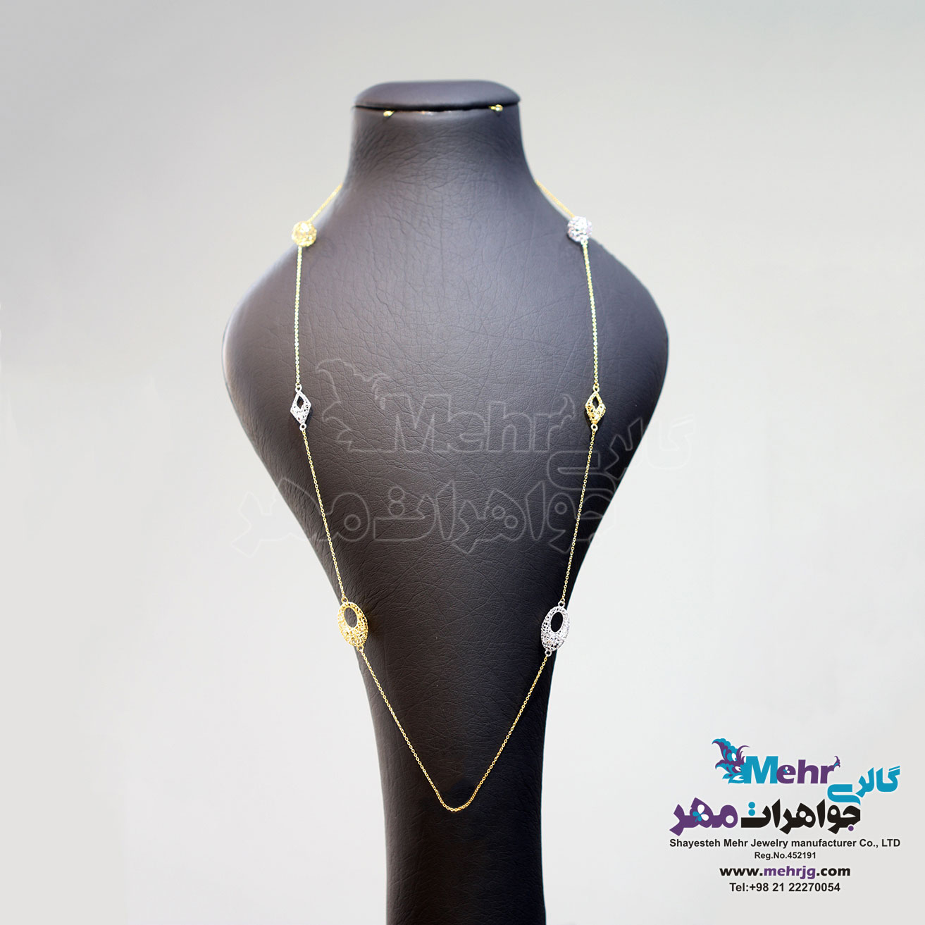 گردنبند رولباسی طلا - طرح توری