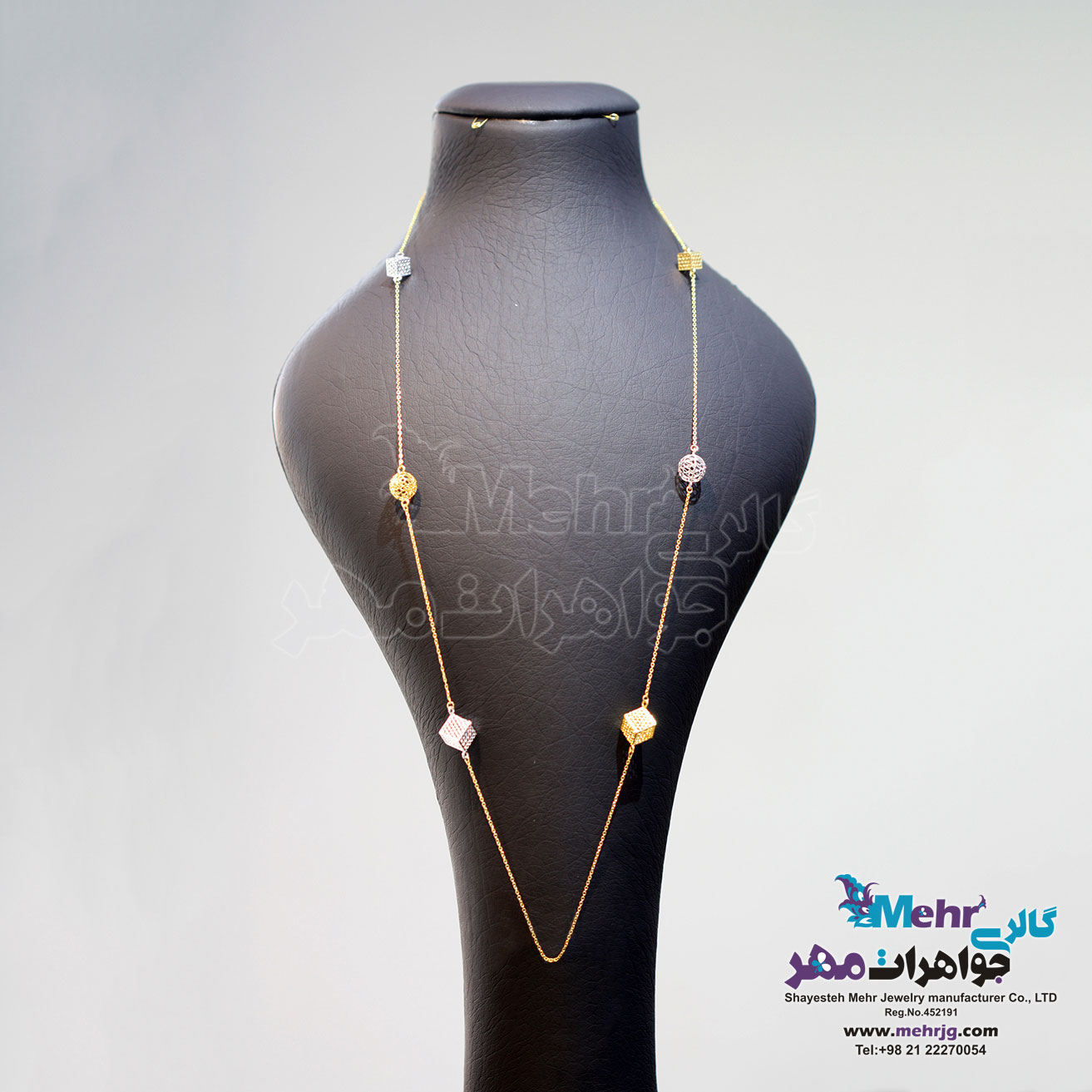 گردنبند رولباسی طلا - طرح توری