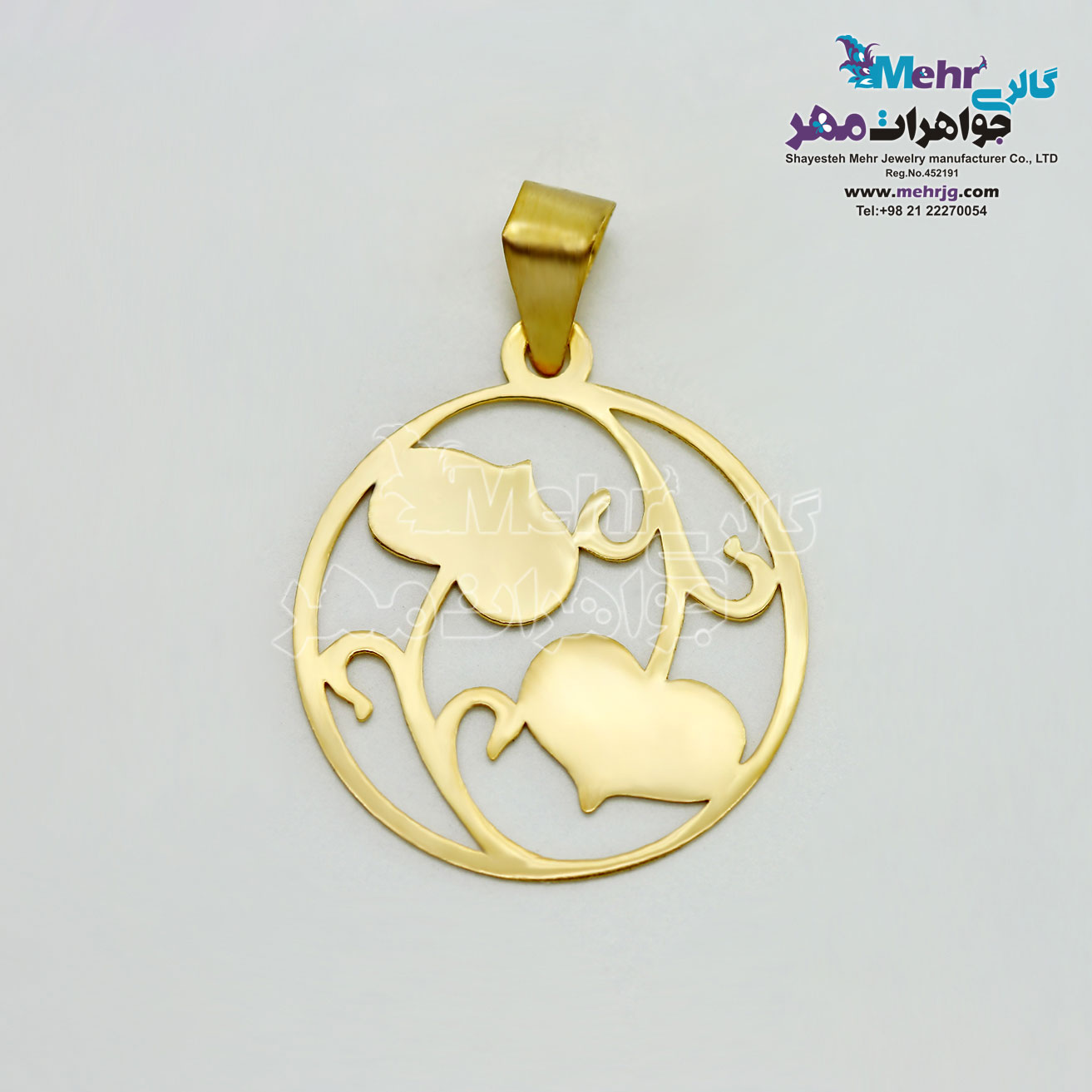 آویز طلا - طرح برگ و شاخه