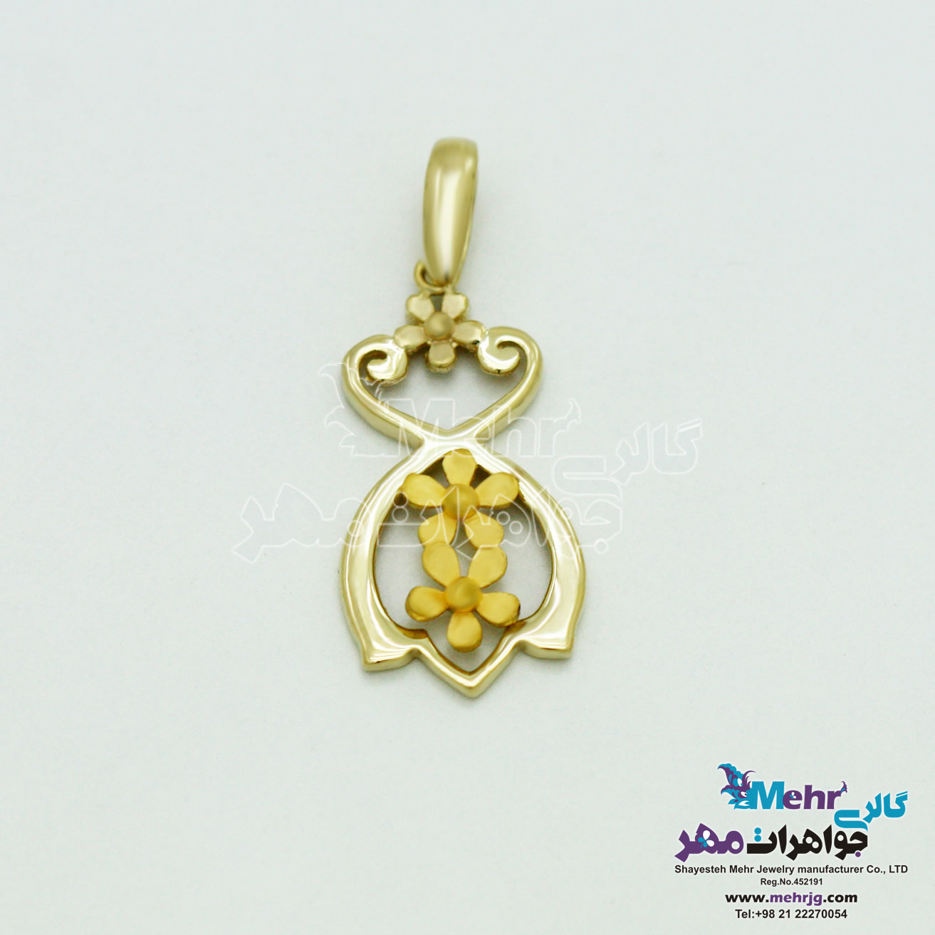 آویز طلا - طرح گل پنج برگ