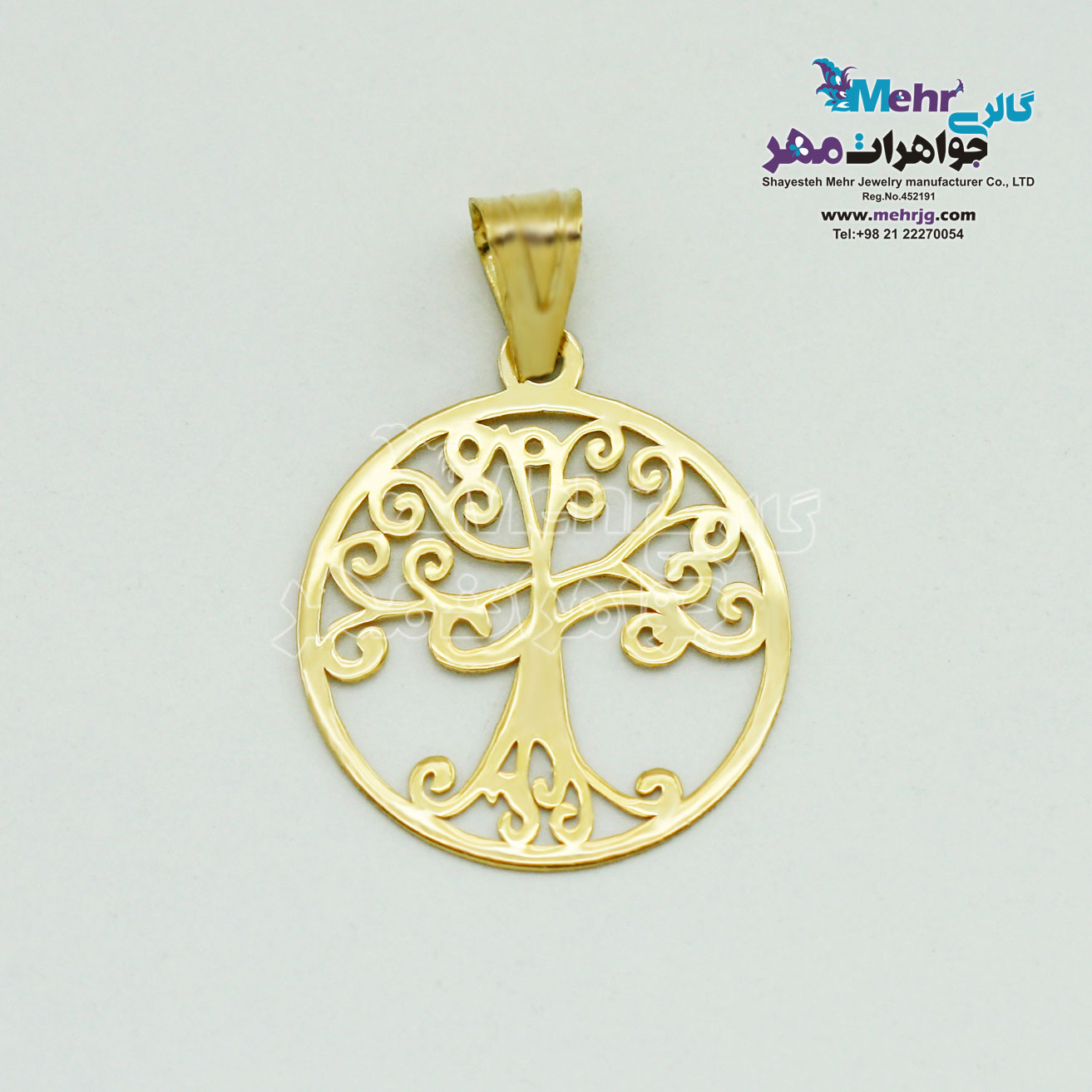 آویز طلا - طرح درخت زندگی