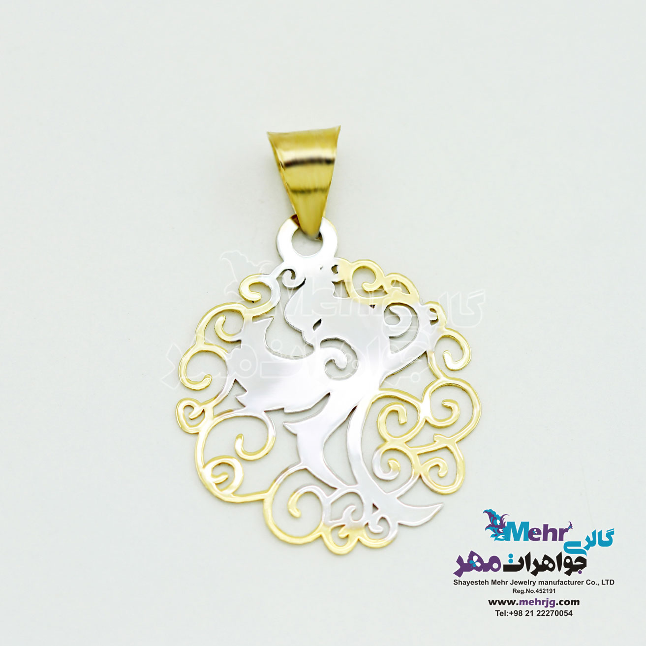 آویز طلا - طرح سیمرغ