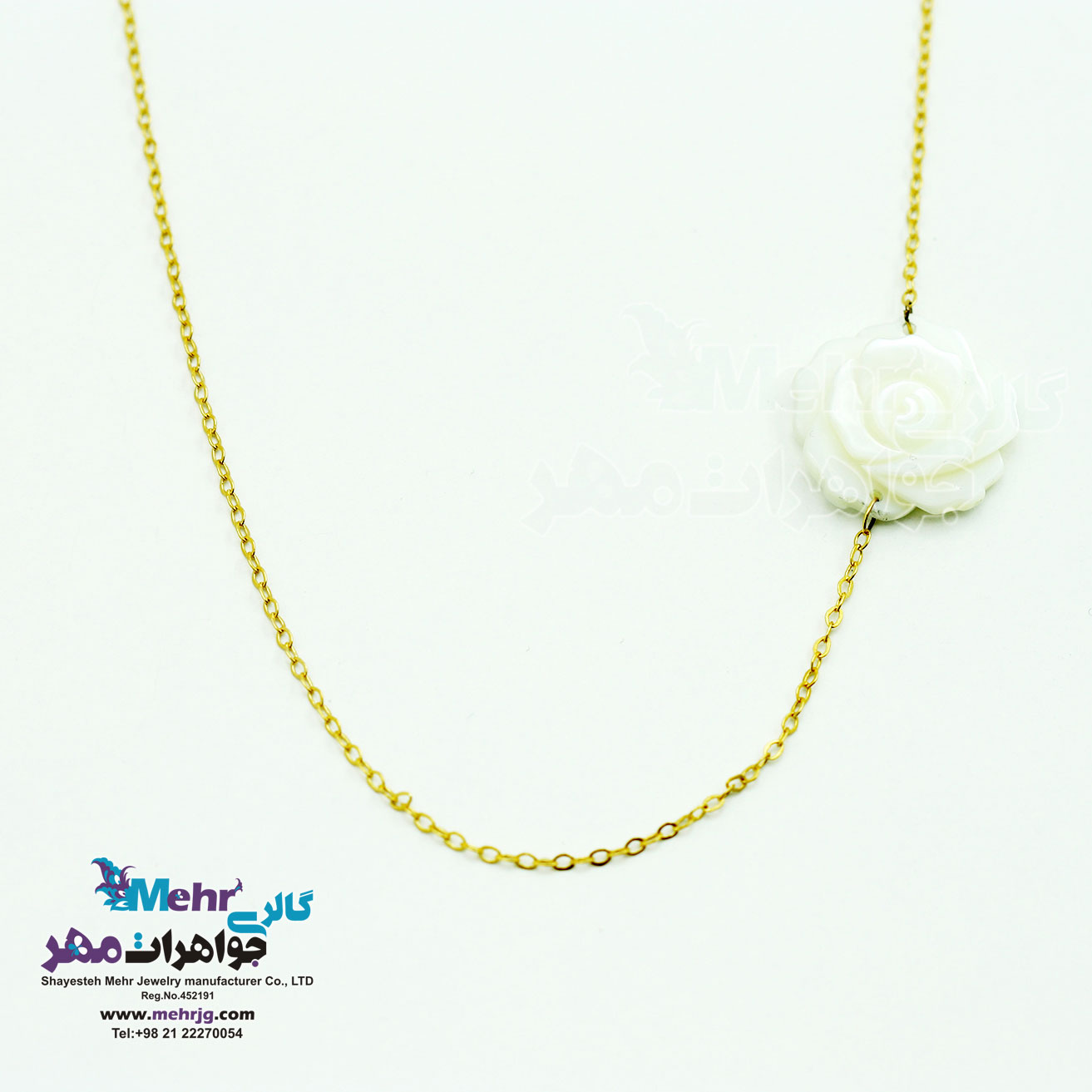 گردنبند طلا - طرح صدف گل