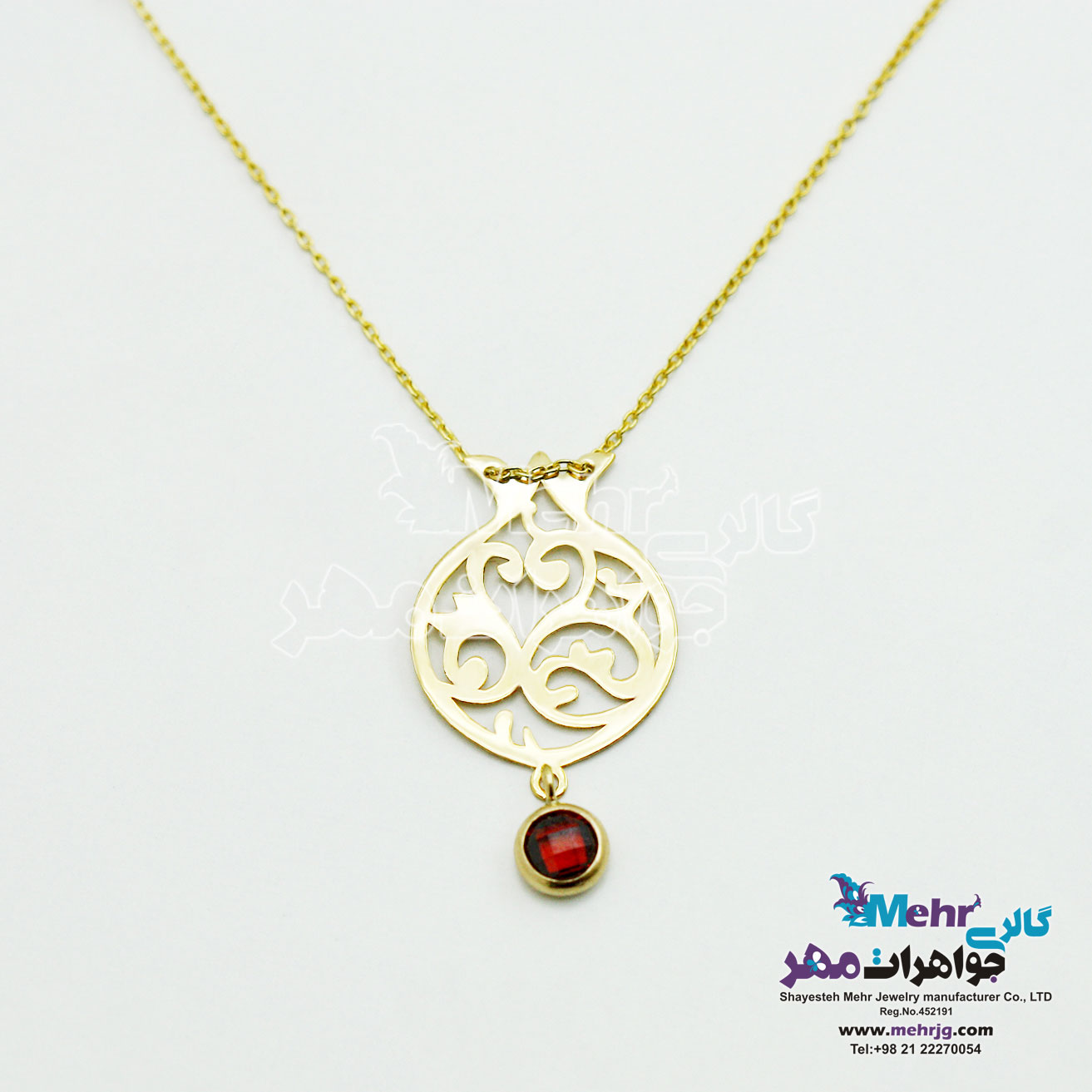 گردنبند طلا - طرح انار و قو