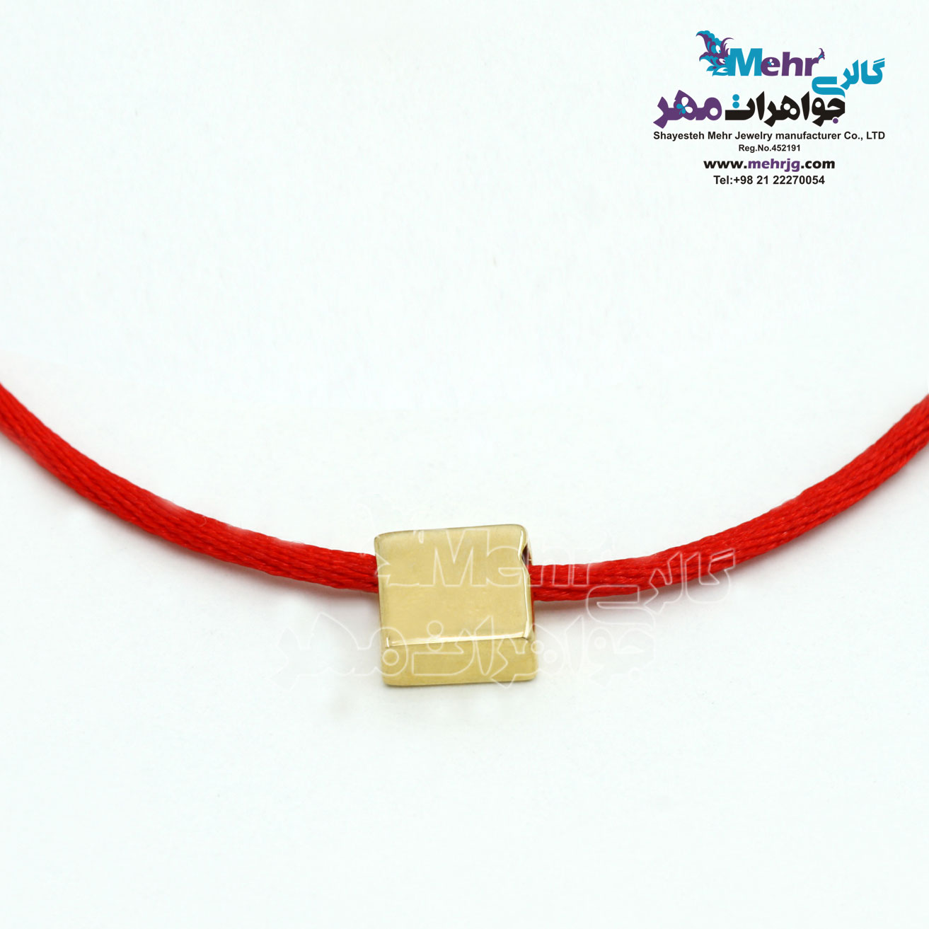 گردنبند طلا و بافت - طرح هندسی