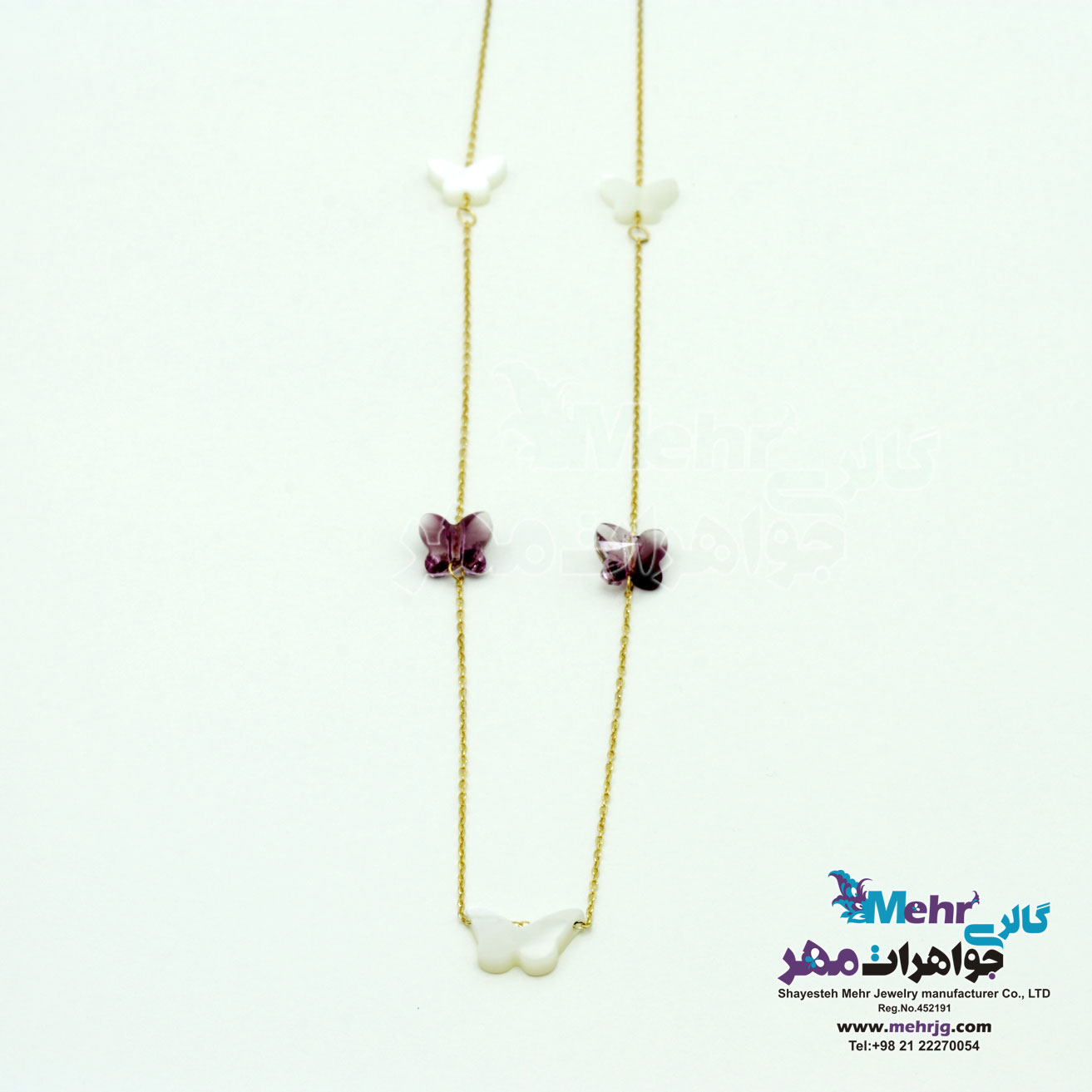 گردنبند طلا - طرح پروانه