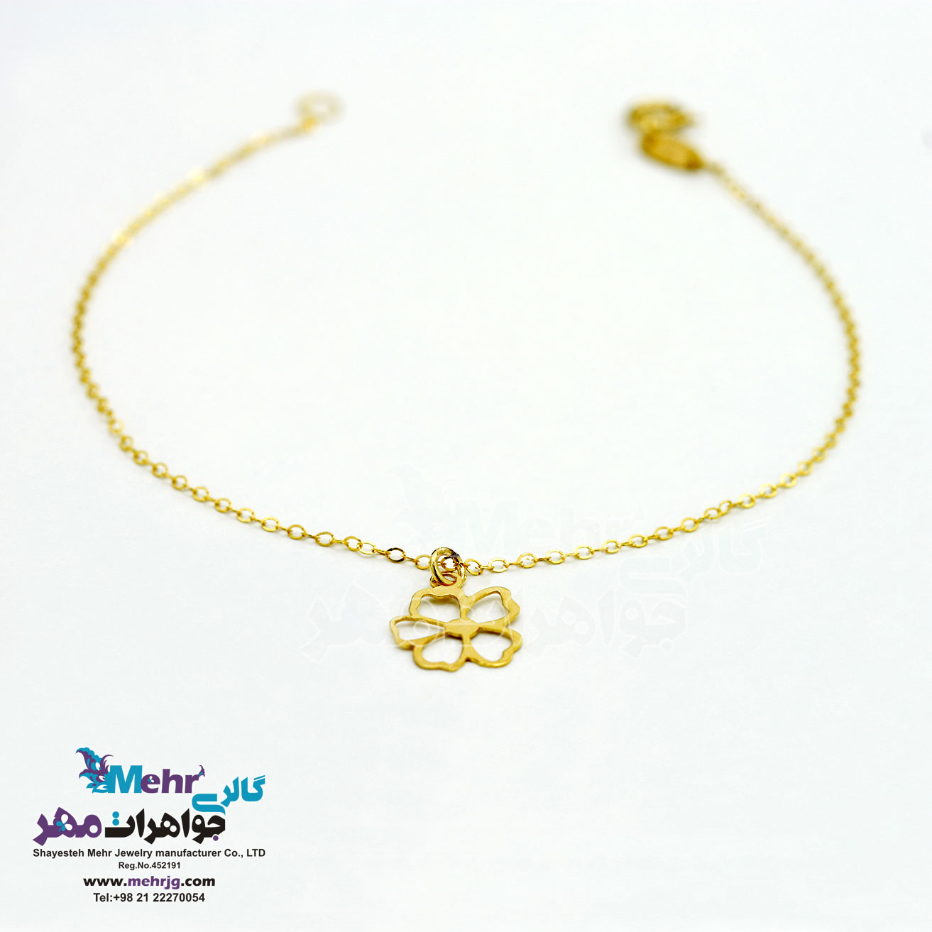 دستبند طلا - طرح گل