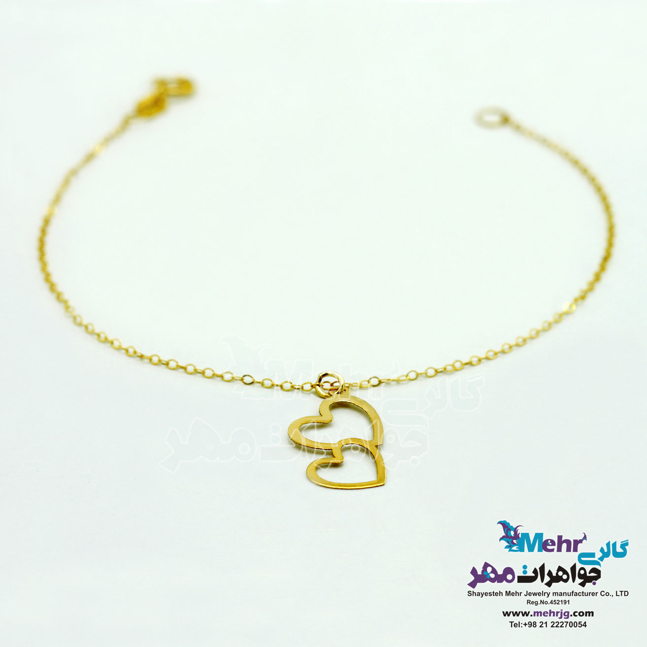 دستبند طلا - طرح قلب
