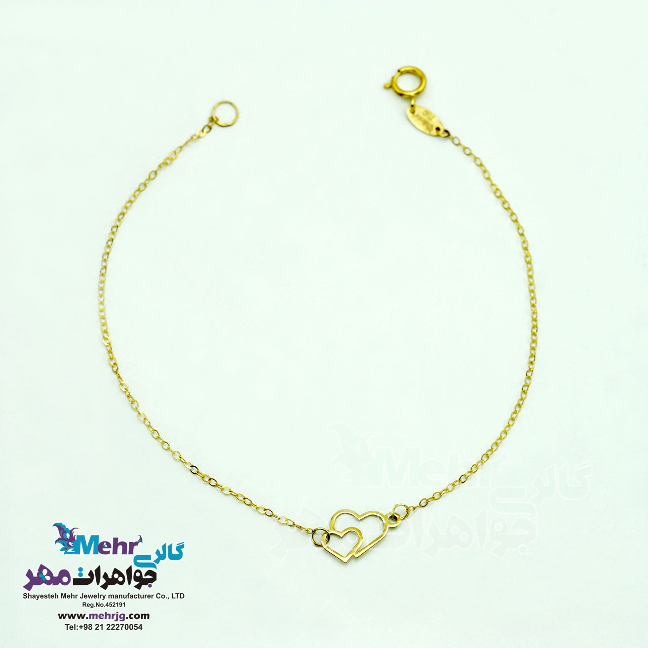 دستبند طلا - طرح قلب