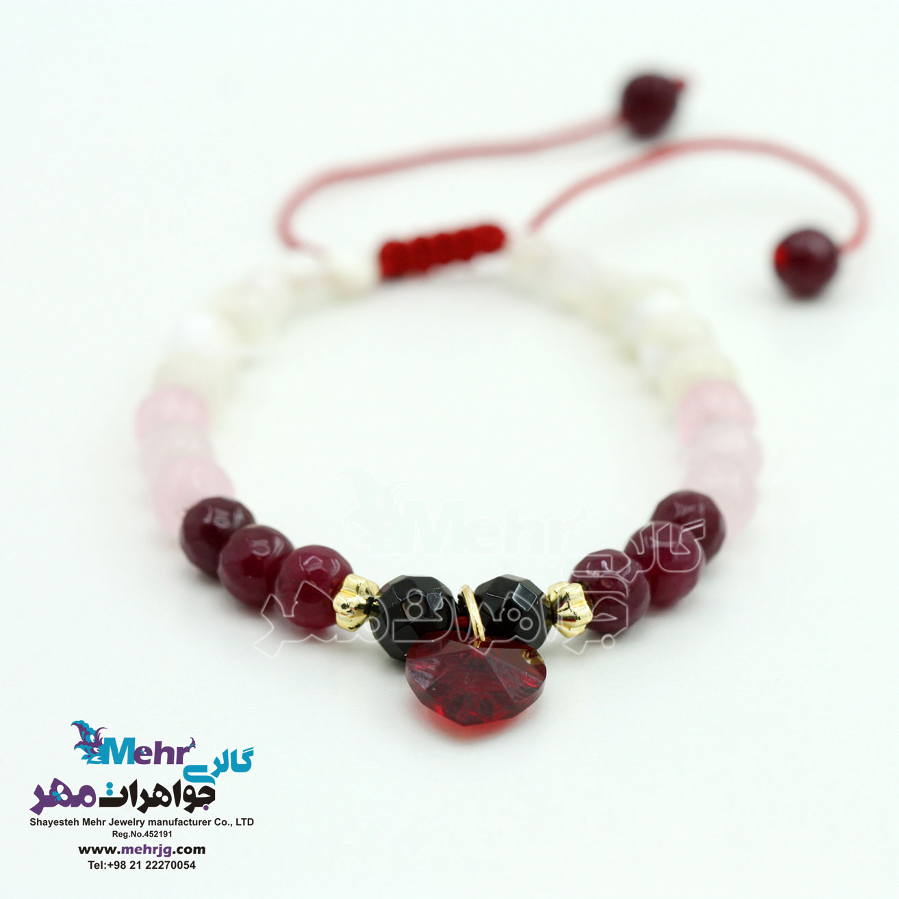دستبند طلا و سنگ - سواروسکی قلب