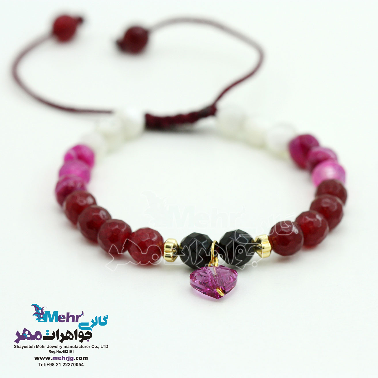 دستبند طلا و سنگ - سواروسکی قلب