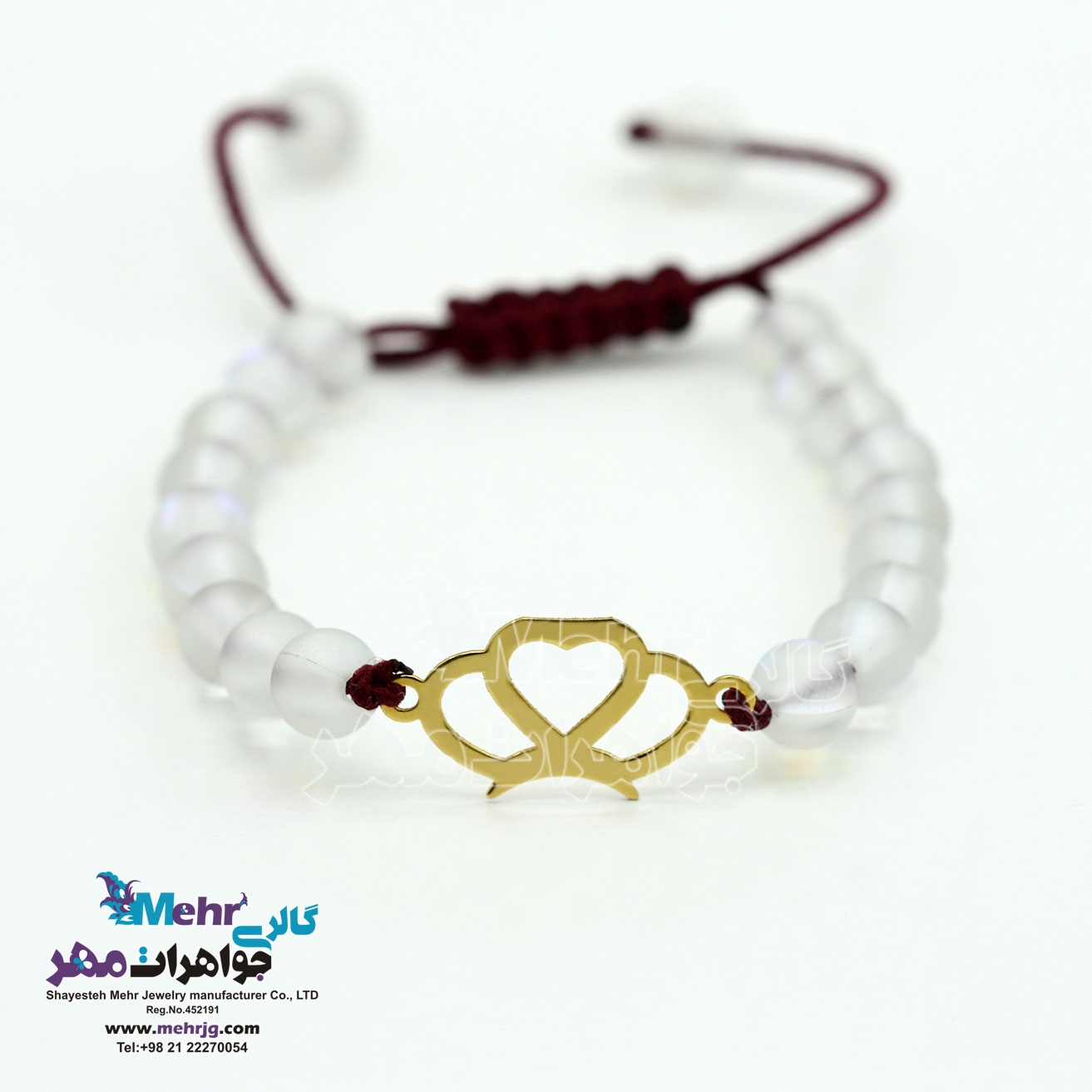 دستبند طلا و سنگ - طرح تاج