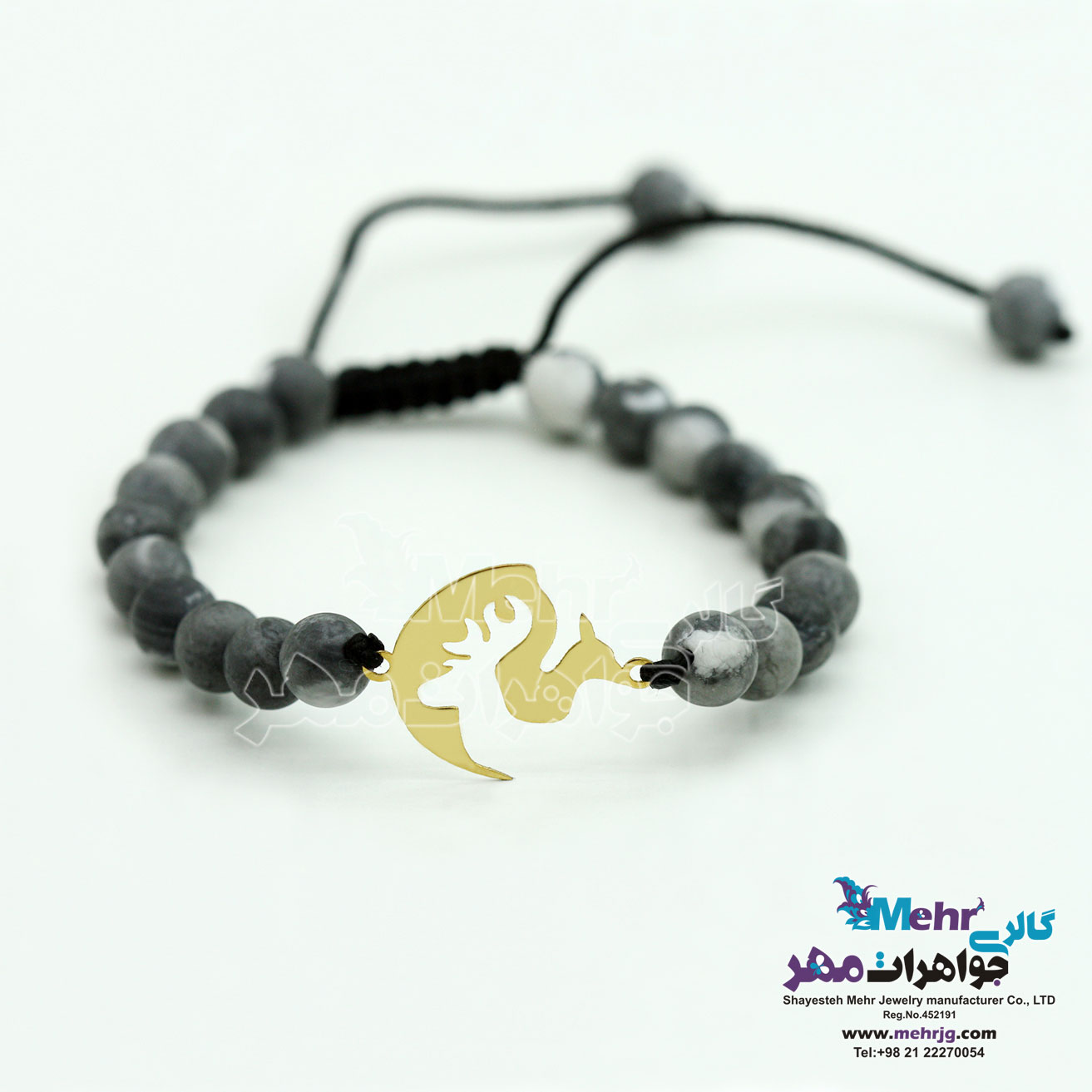 دستبند طلا و سنگ - طرح گوزن