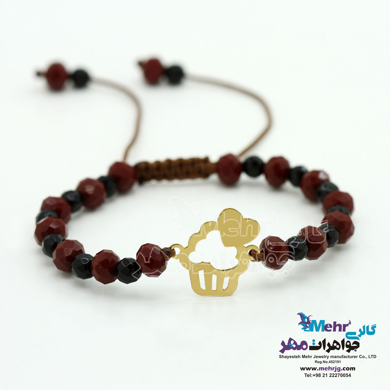 دستبند طلا و سنگ - طرح کاپ کیک
