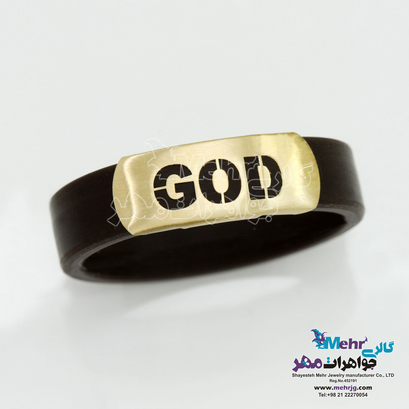 انگشتر طلا و چرم - طرح خدا