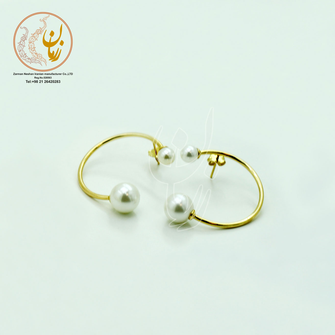 گوشواره طلا - طرح مروارید نشان