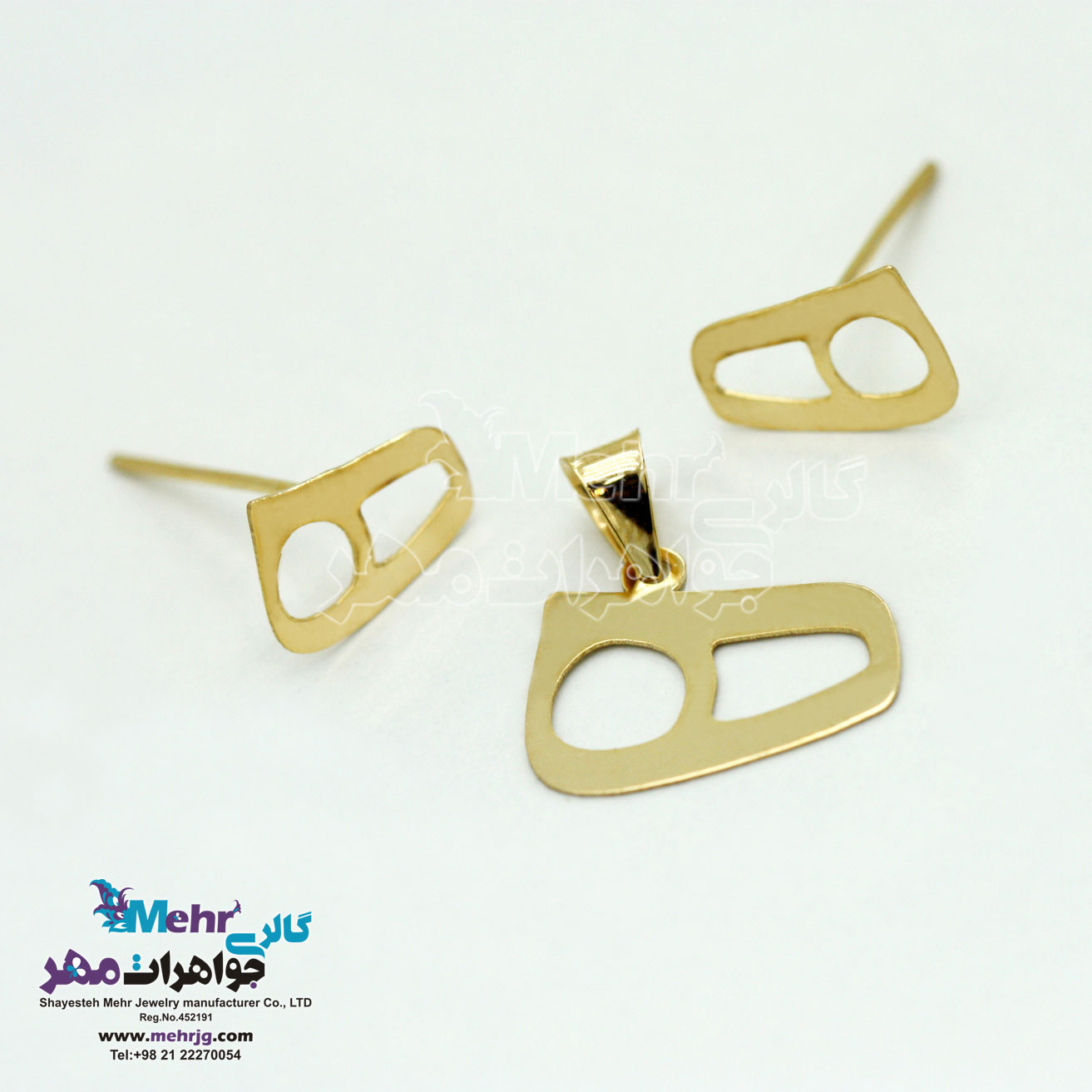 نیم ست طلا - آویز و گوشواره - طرح ه نیمانی