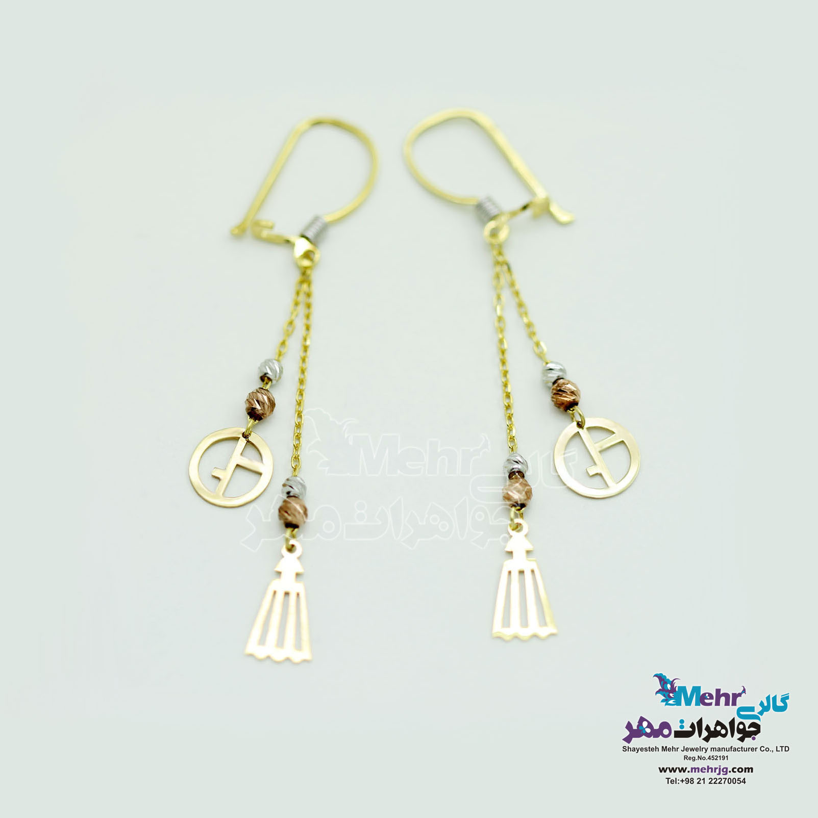 گوشواره طلا - طرح فندی