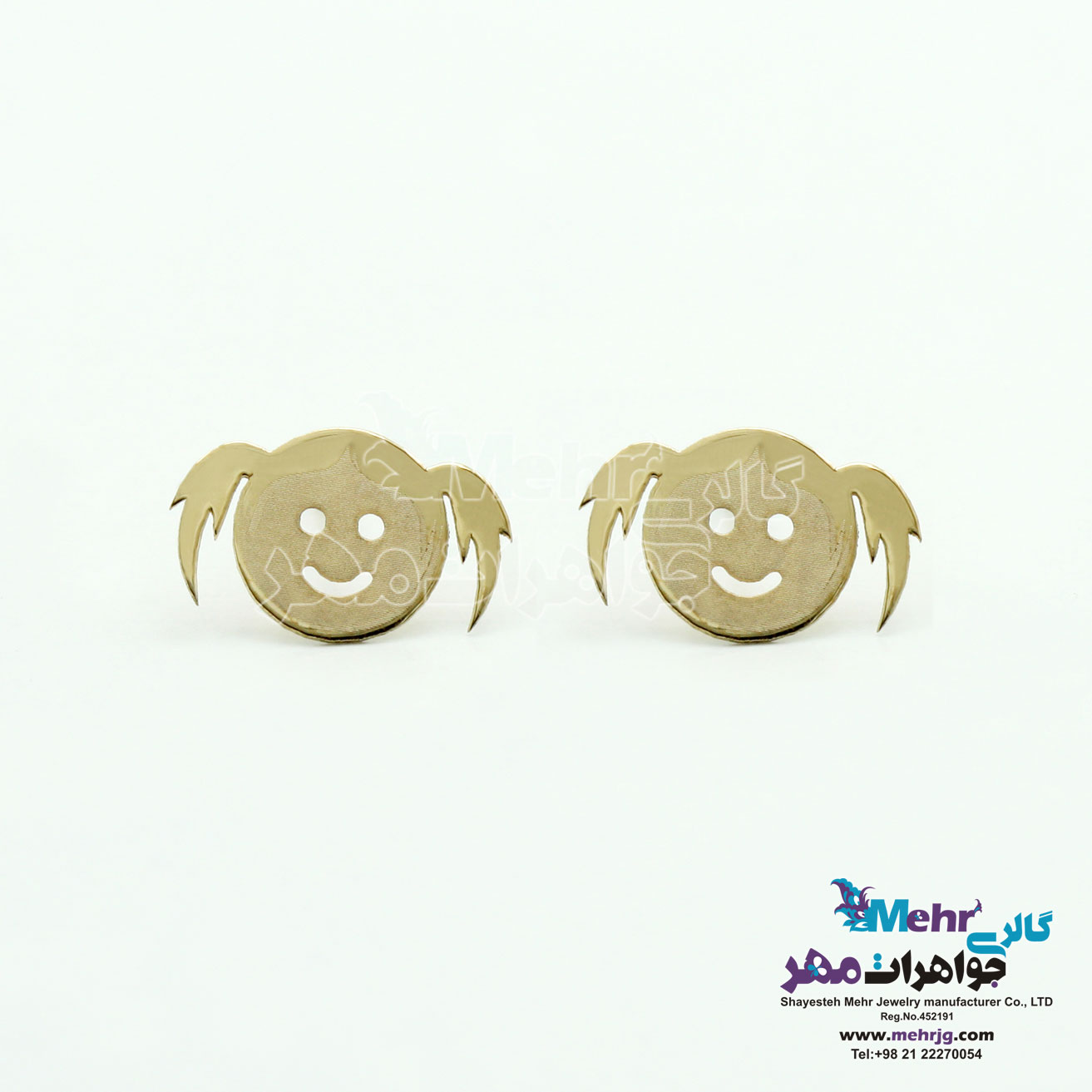 گوشواره طلا - طرح دخترک خوشحال